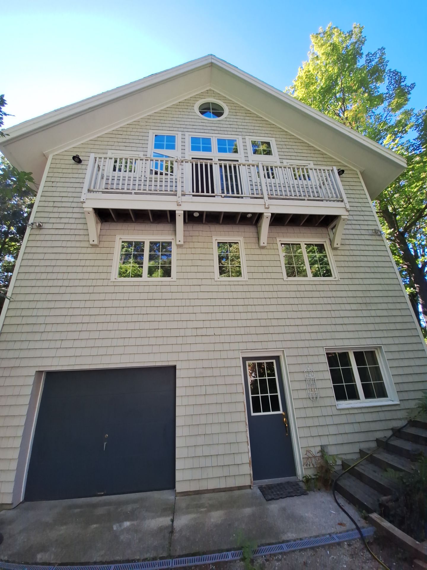 Lakefront Deck Pressure Washing, Exterior Wood Staining, and Painting in West Olive MI by Gordon Painting