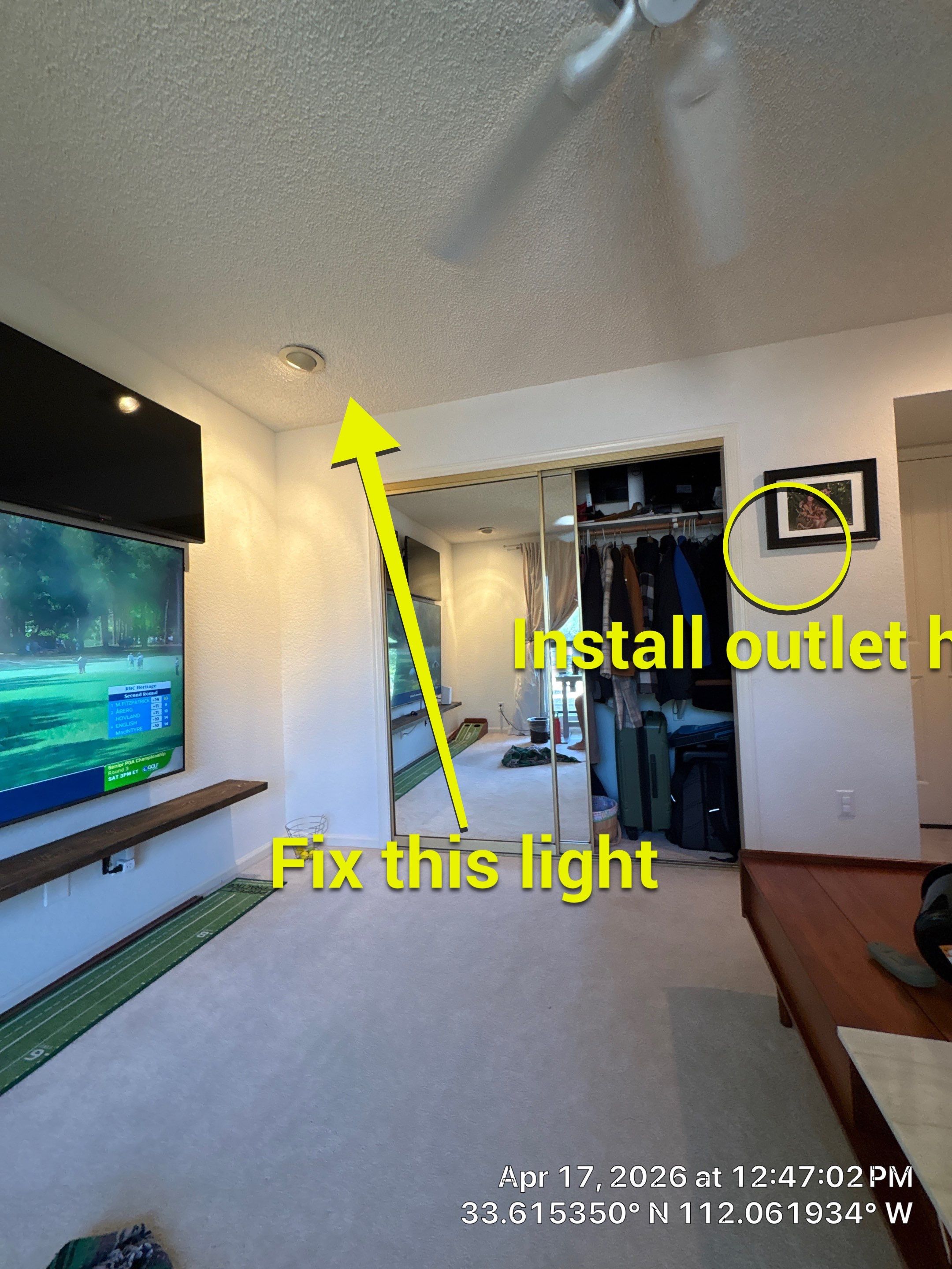 Custom Home Office Installation and Media Wall Setup in Phoenix by CompanyCam Sales Demo