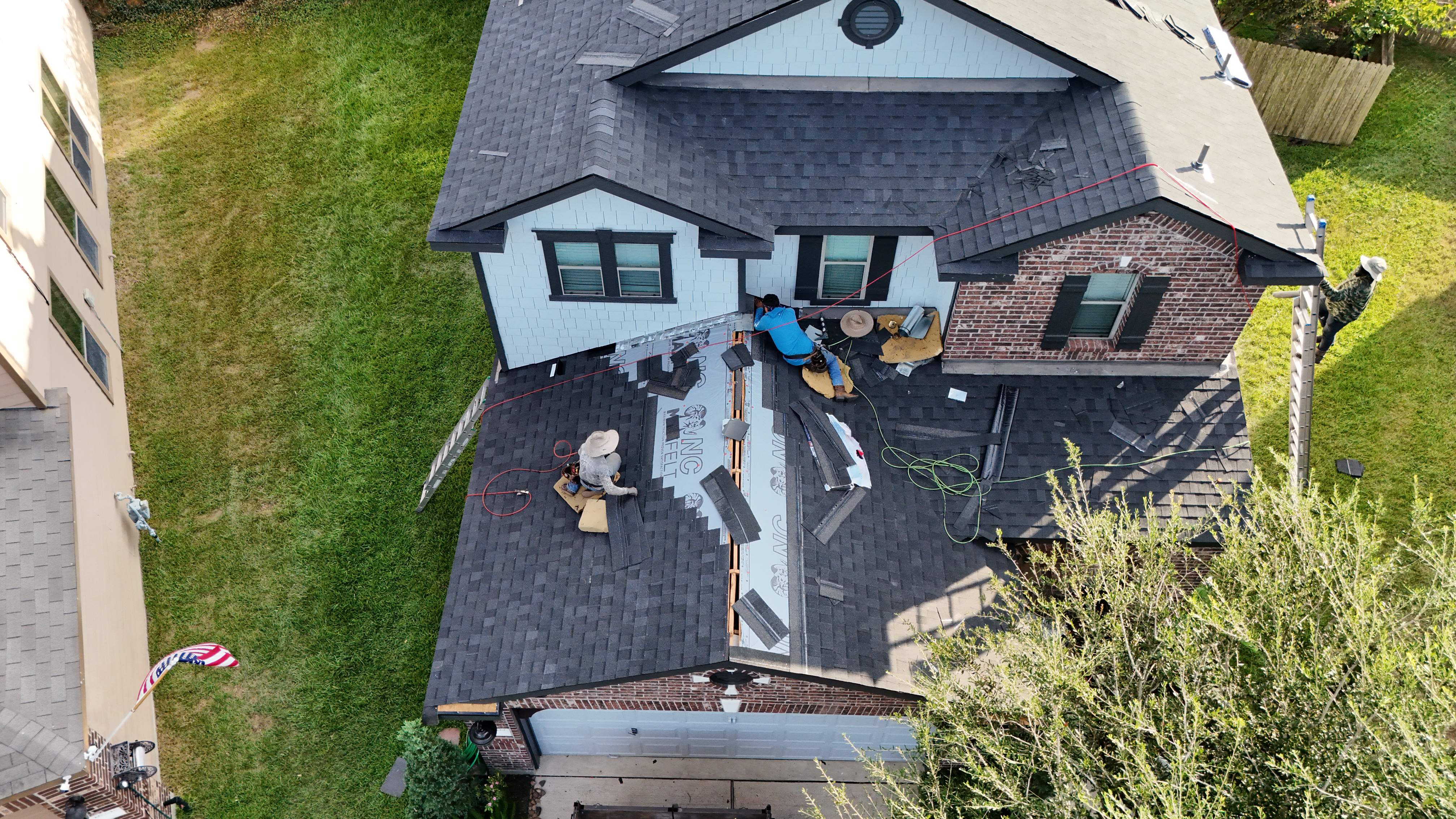 Charcoal Roof on Modern Farmhouse — Cypress, TX by PL Roofing & SB Roofing, LLC.