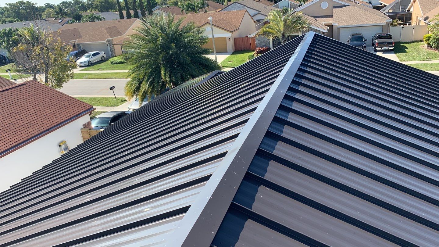 Residential Roofing Installation using 1" Nail strip metal roof by BLUES BROTHERS ROOFING