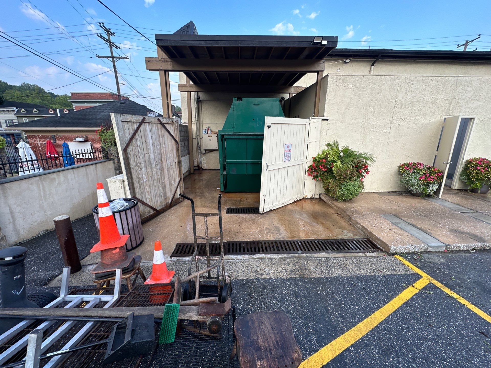 Commercial Exterior Cleaning and Concrete Washing for Sykesville Restaurant by Baltimore Pressure Washers Inc.