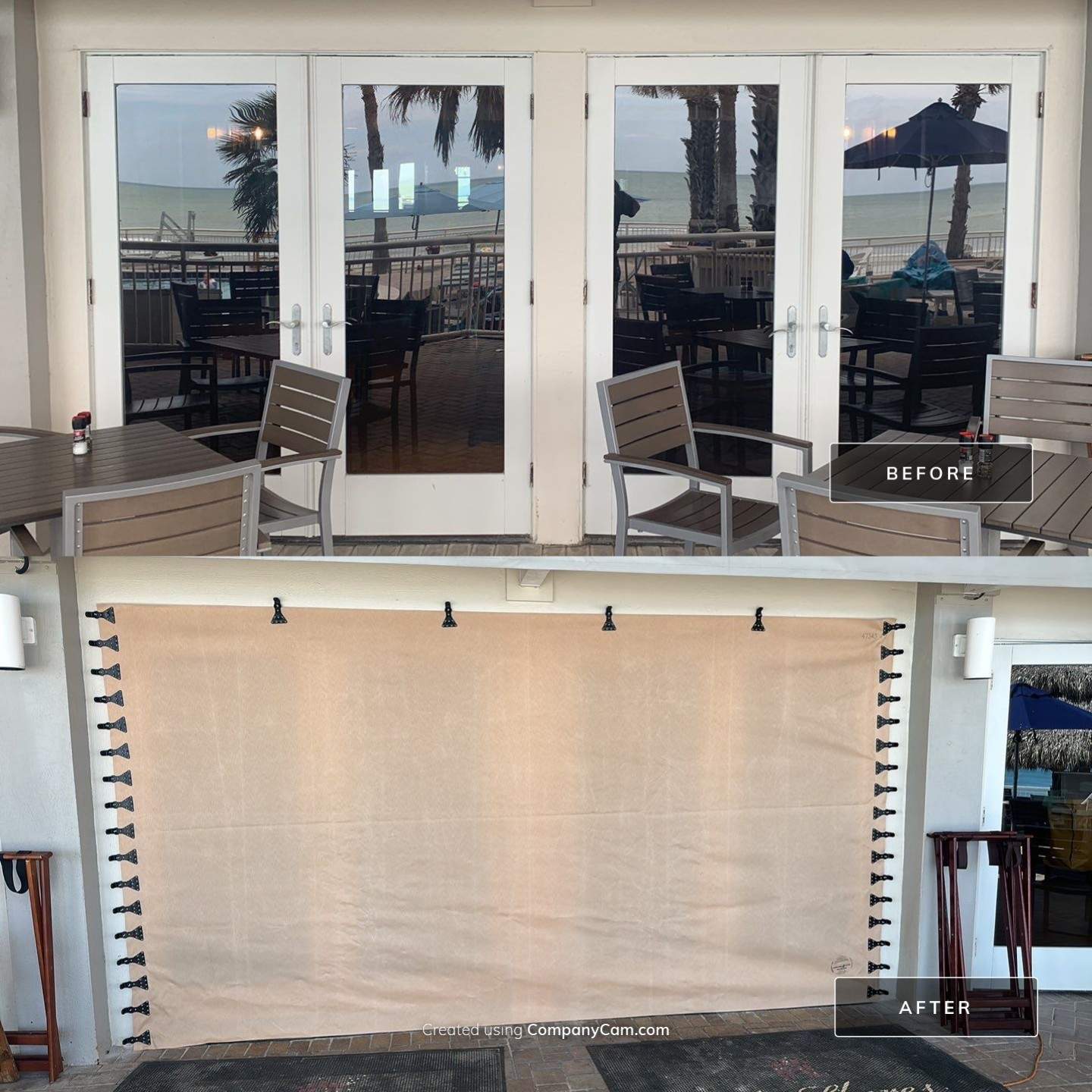 Hurricane Fabric in Tan by Smart Guard Shutters