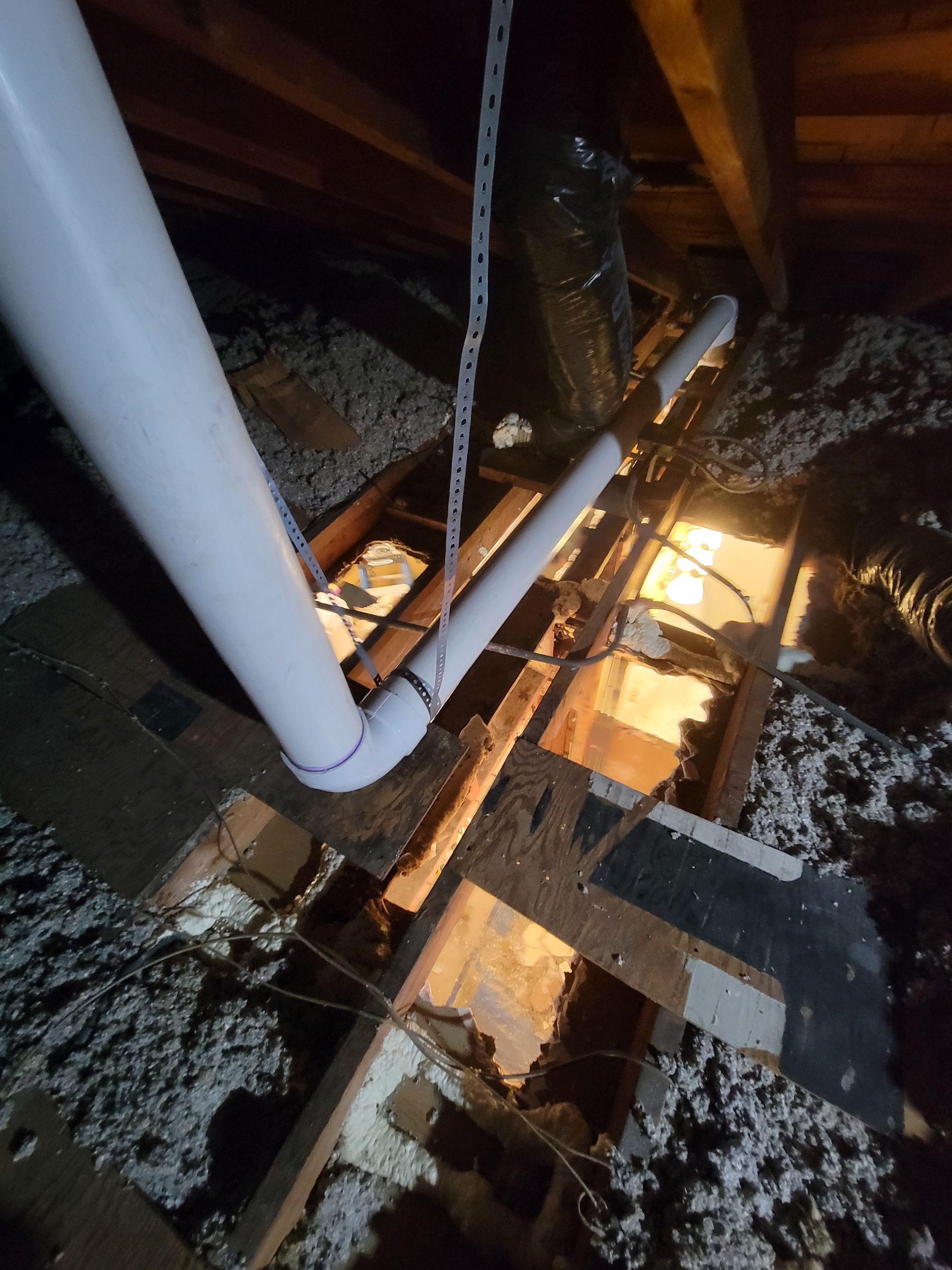 Sewage Pipe Break in the Attic by Chicagoland Water Medics
