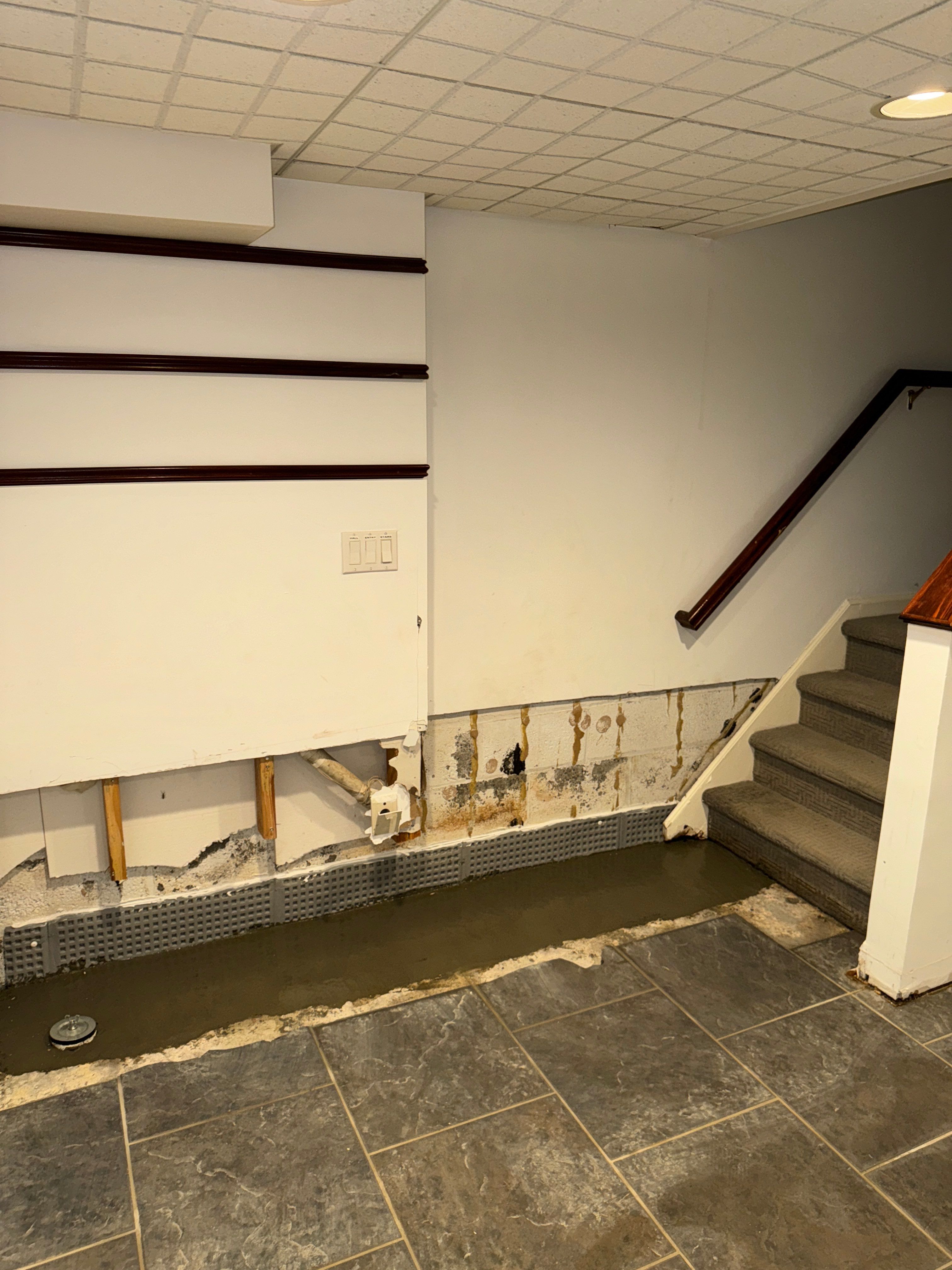 Interior French Drain Basking Ridge NJ by Pure Service Pro, LLC 