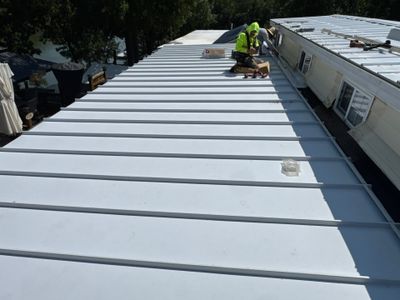 White Standing Seam Metal Roof Installation in Wake, VA