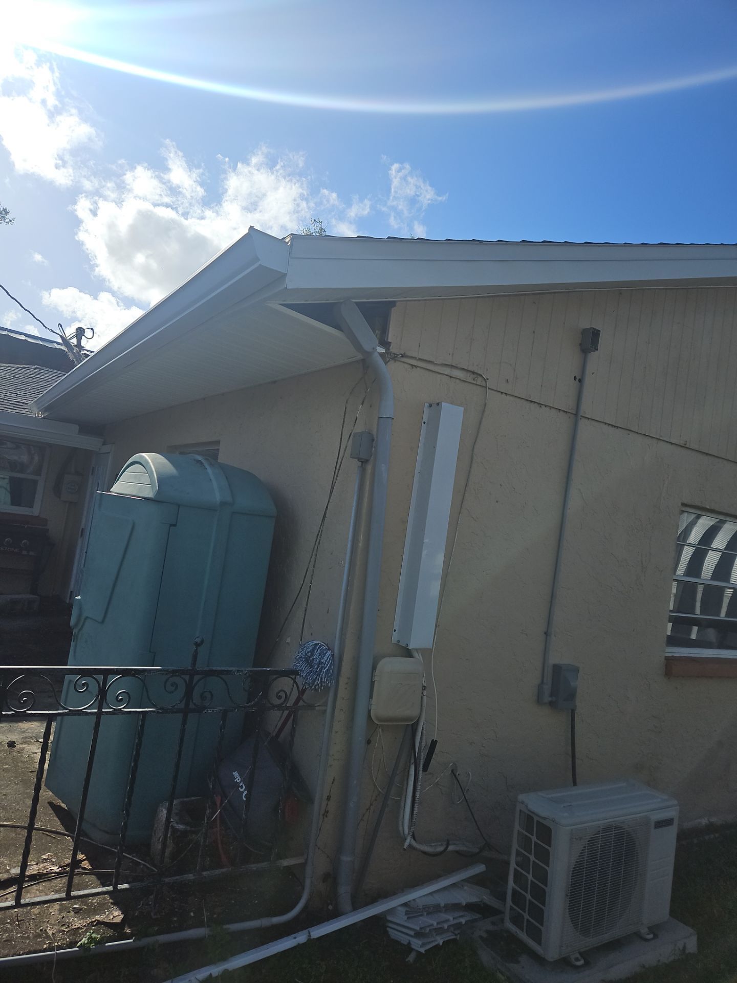 Soffit and Fascia Installation and Smooth Box Gutters and Downspouts in Sarasota FL by Gutter Professors