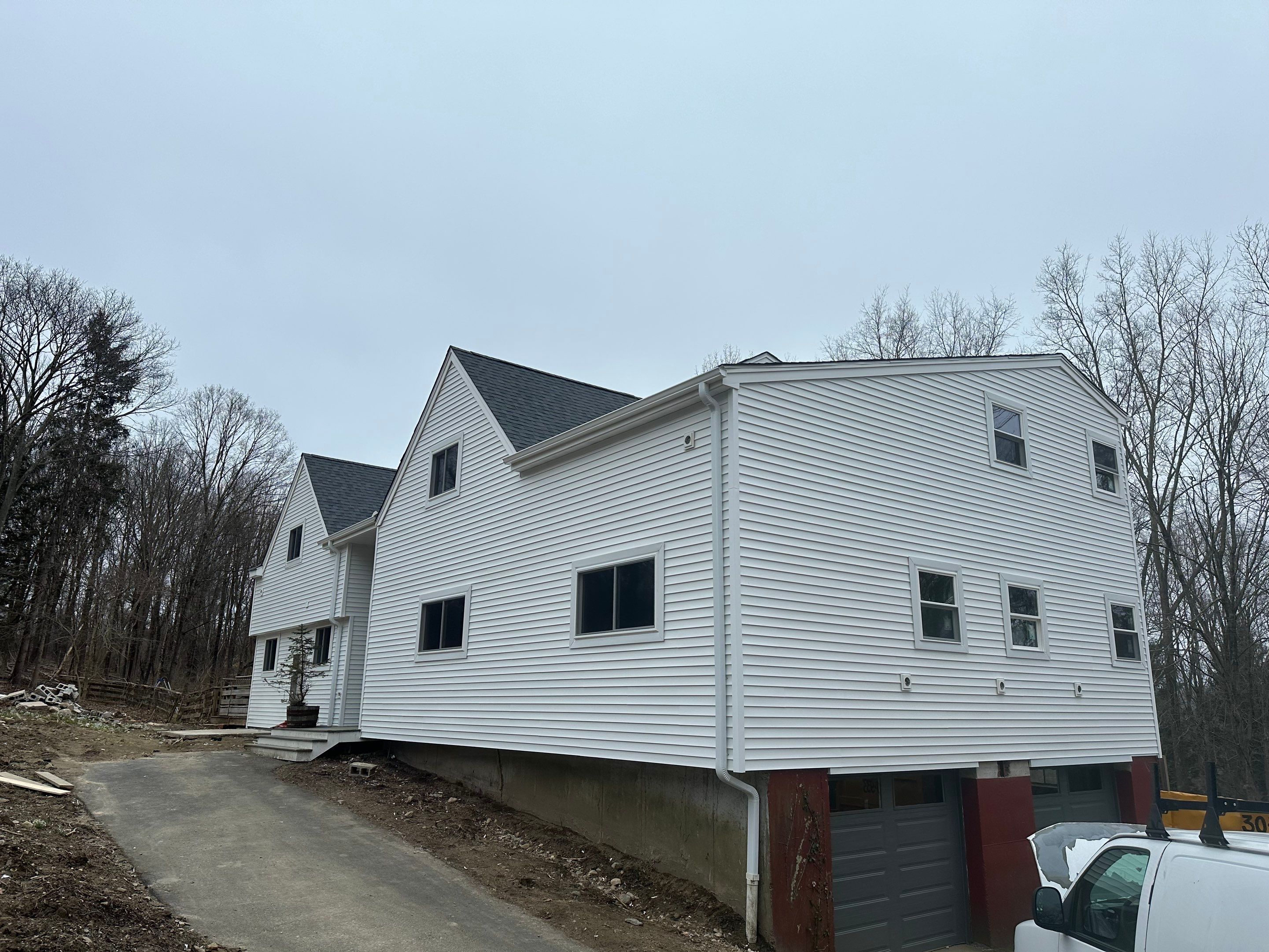 Residential Roofing Installation using Owens Corning TruDefinition Duration AR - Estate Gray & White Double 4 Siding by A Plus Exterior