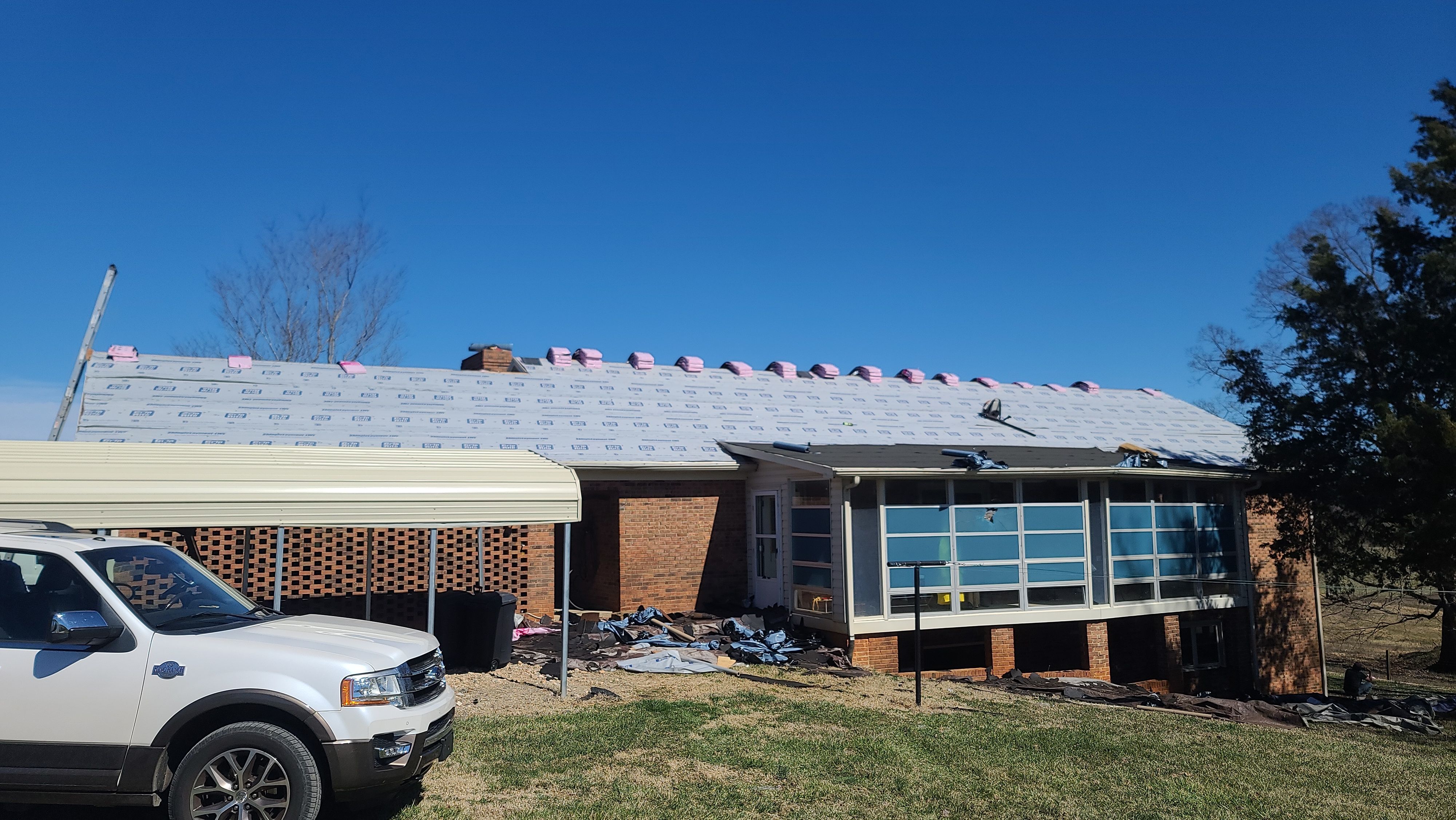 Farm roof job by BROCK BUILDERS 