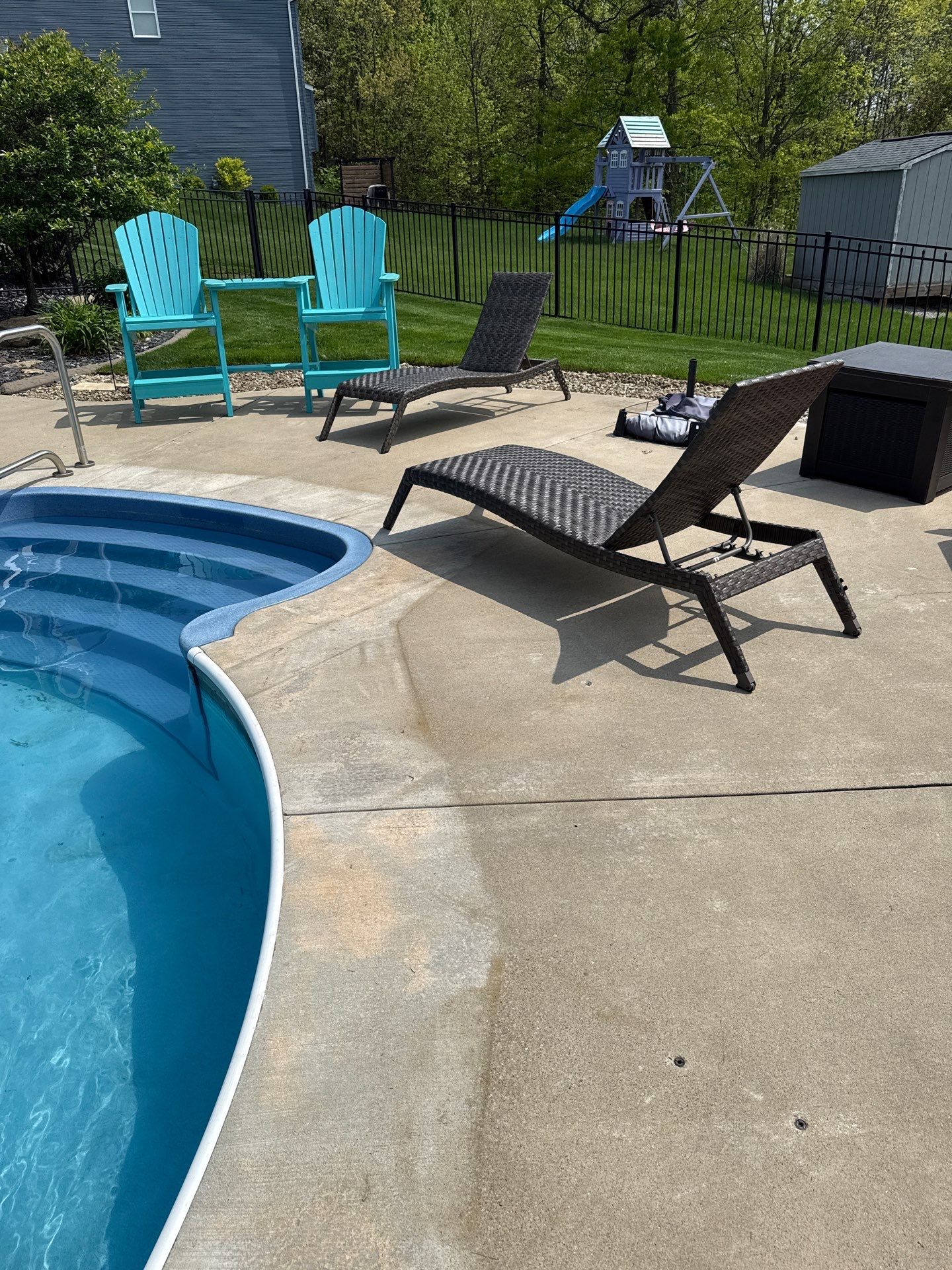 Twilight Pool Deck / Patio Project in Beaver falls by Floors in a Day, Inc