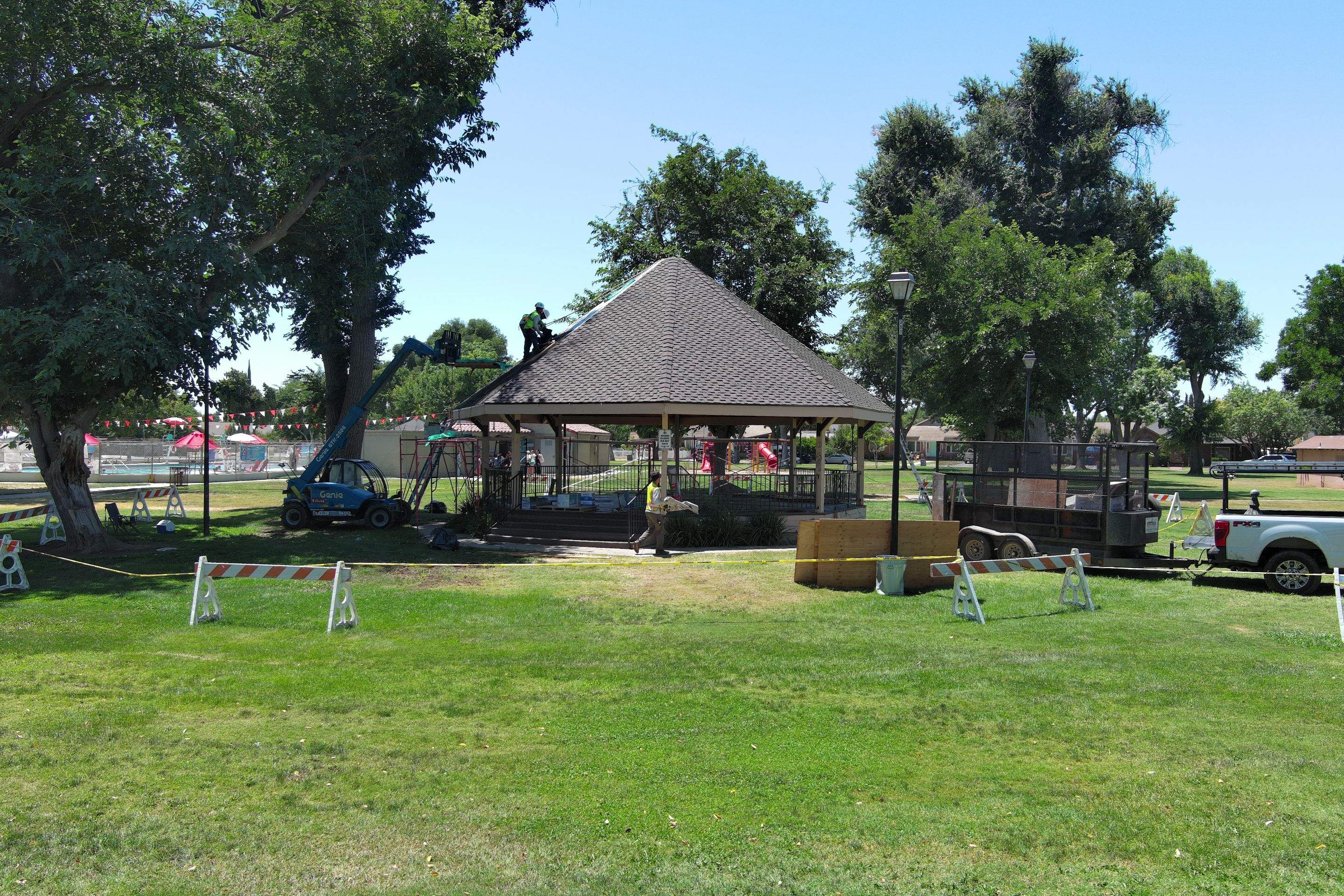 City of Gustine Gazebo project by Straight Edge Roofing Inc