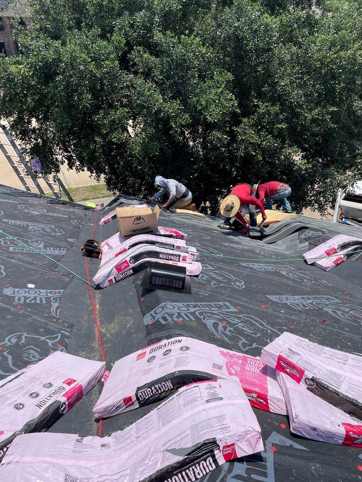 Residential Roofing Installation using Owen's Corning Duration (Lifetime) Shingles by Roof Repair Company