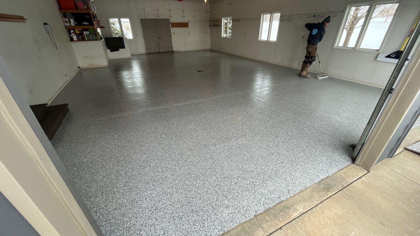 Garage using Slate Stone by Select Painting, Coatings & Garage Cabinets