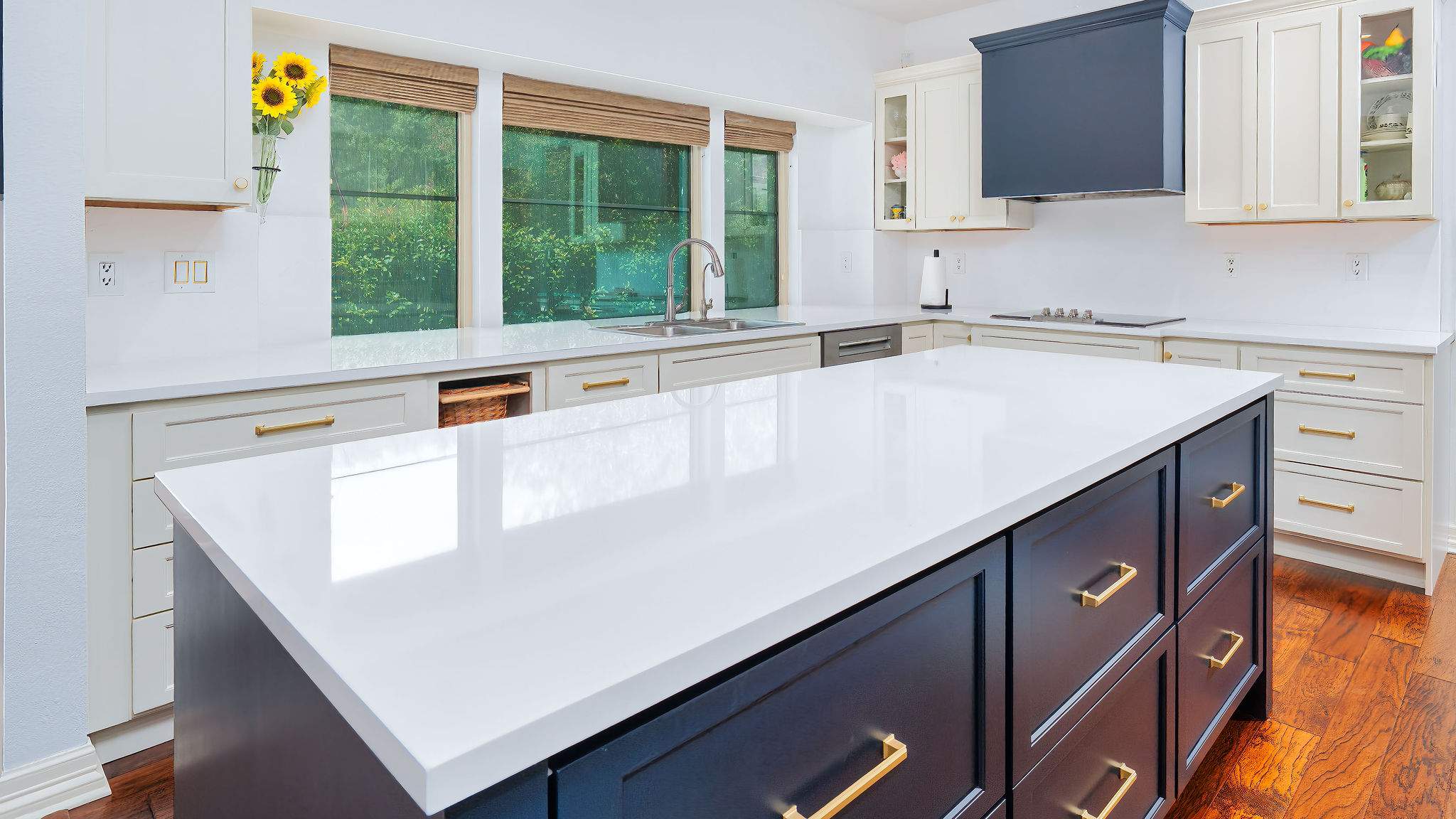 Kitchen remodel using Bertch cabinets, and Cambria quartz countertops by Mena stone surfaces