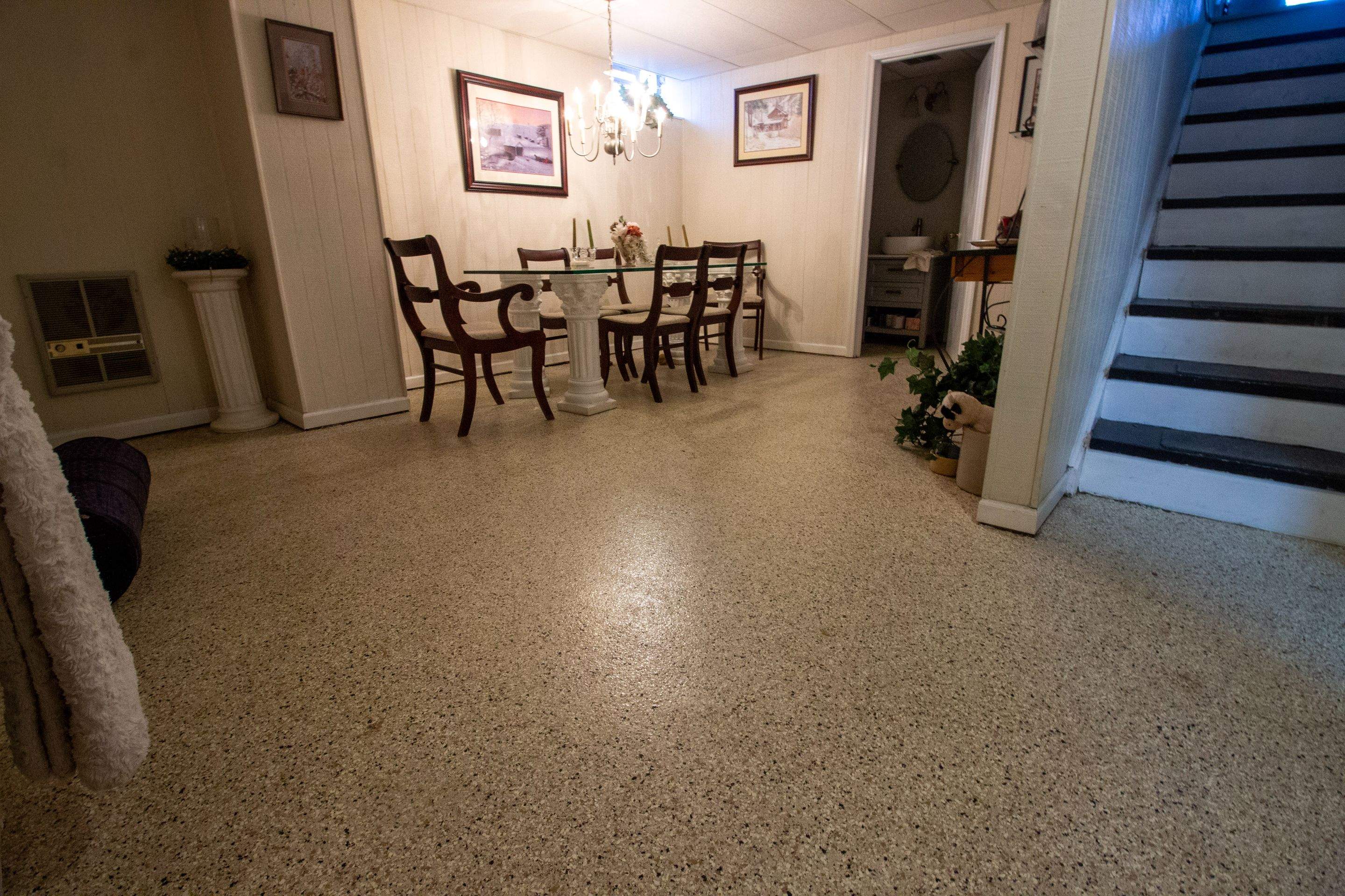 Basement Floor using Driftwood by Your1DayFloor.com