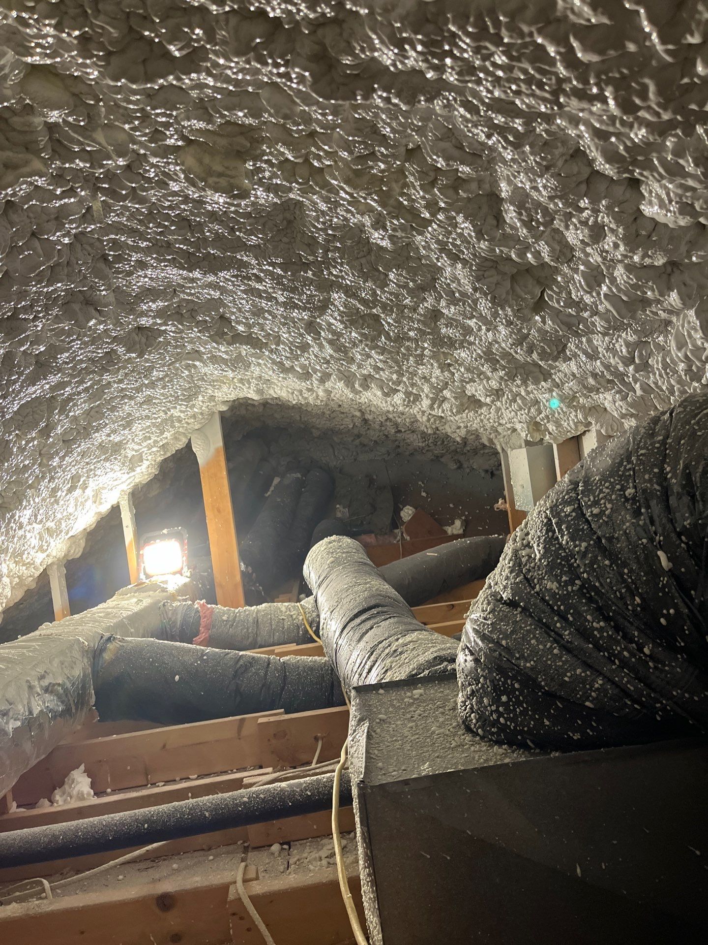Attic Insulation using open cell spray foam by NYS Foam & Energy