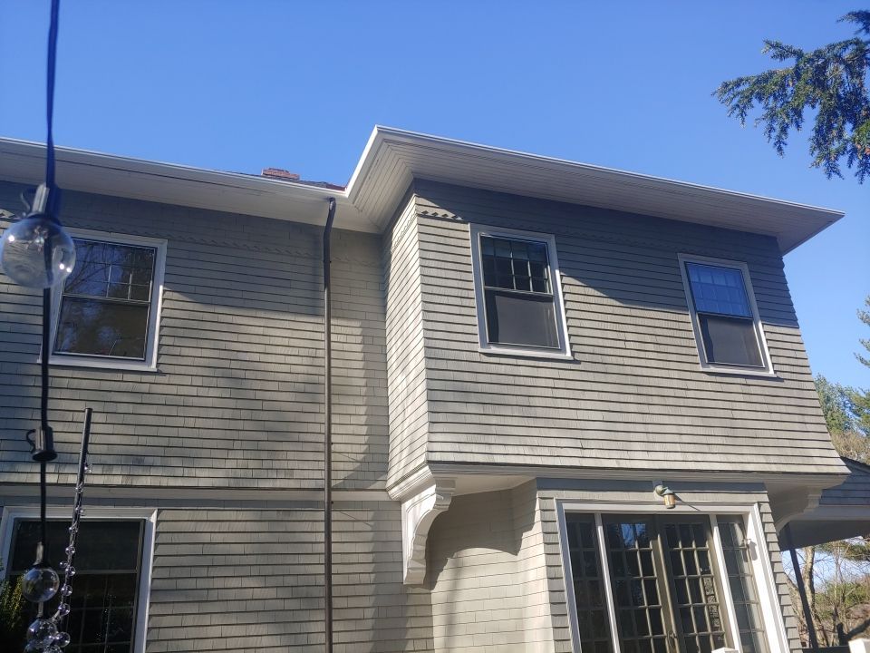 Gutter Installation using 4x6 Fiberglass Gutter with Moulding by Gutter Pro Enterprises