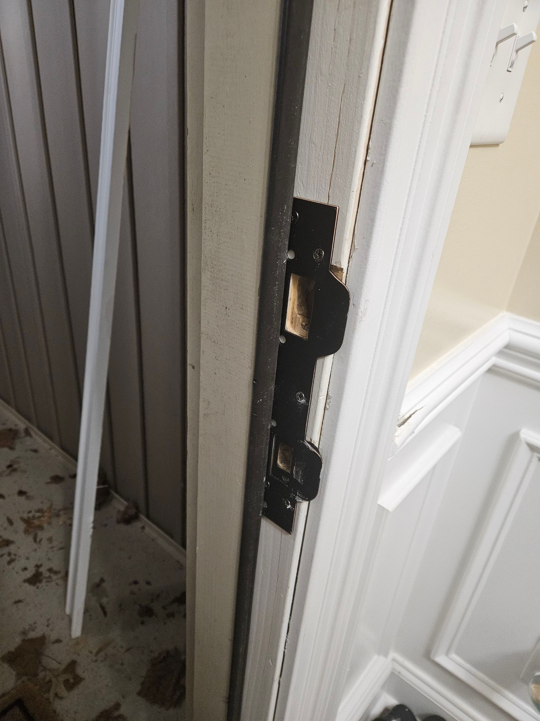 Drywall/door/frame repair and towel hanger installation by Swift Signings and Services LLC