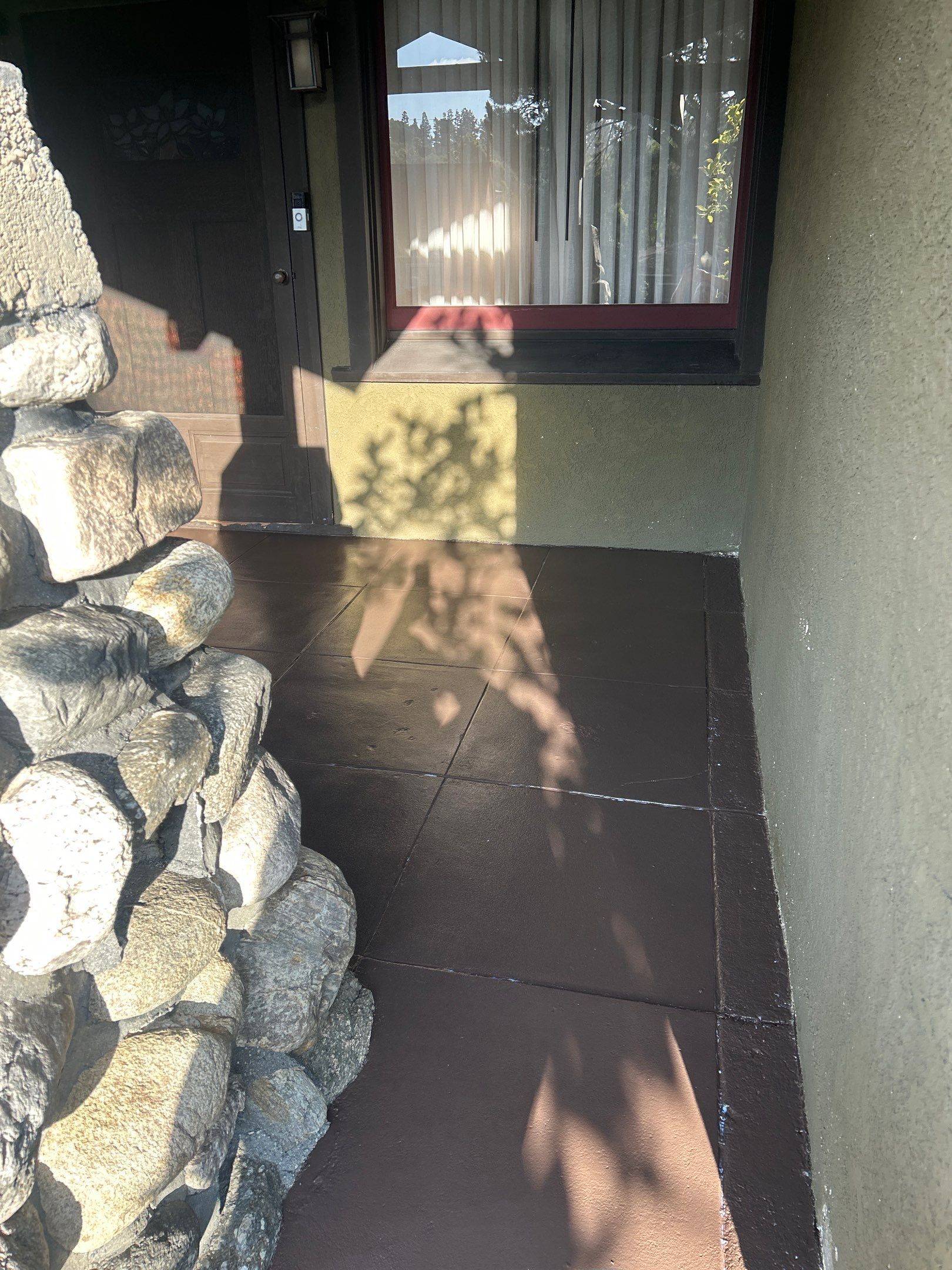 Sandblastig & Staining Front Concrete Porch In Los Angeles, CA by La Power Washing Inc