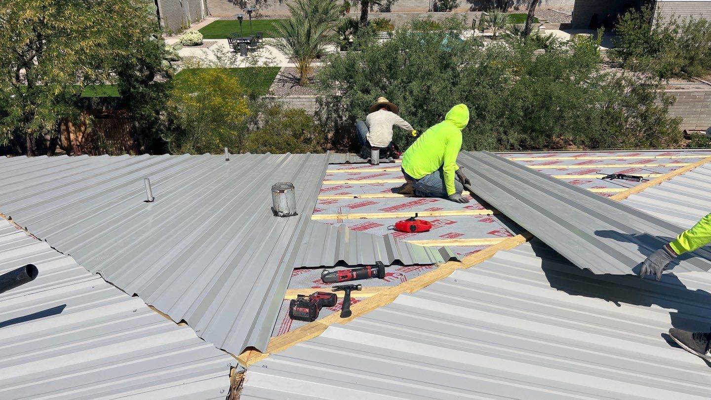 Light Stone Exposed Fastener by Reimagine Roofing