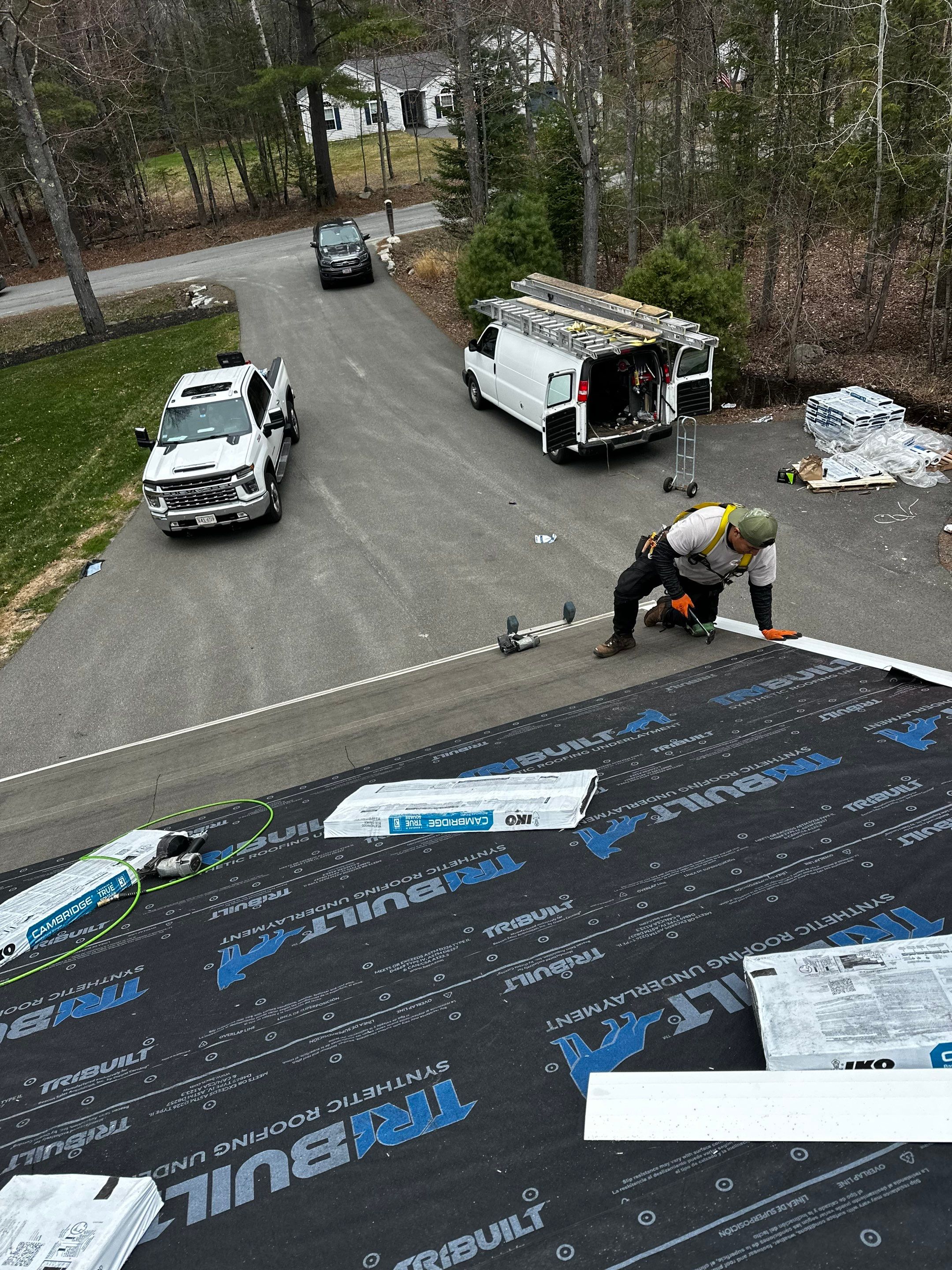 Asphalt Roof Replacement with IKO Cambridge Shingles in Fairfield, ME by Tall pine roofing