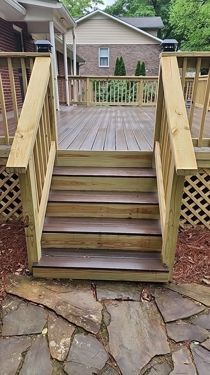 Deck Staining using Walnut by SSE by Titans of Timber Fence & Stain