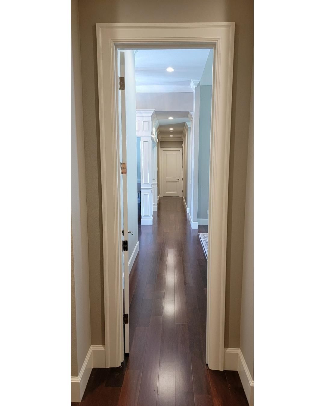 Closet transformation to coffee nook with custom shelves and LED lighting. by Crm Services Llc