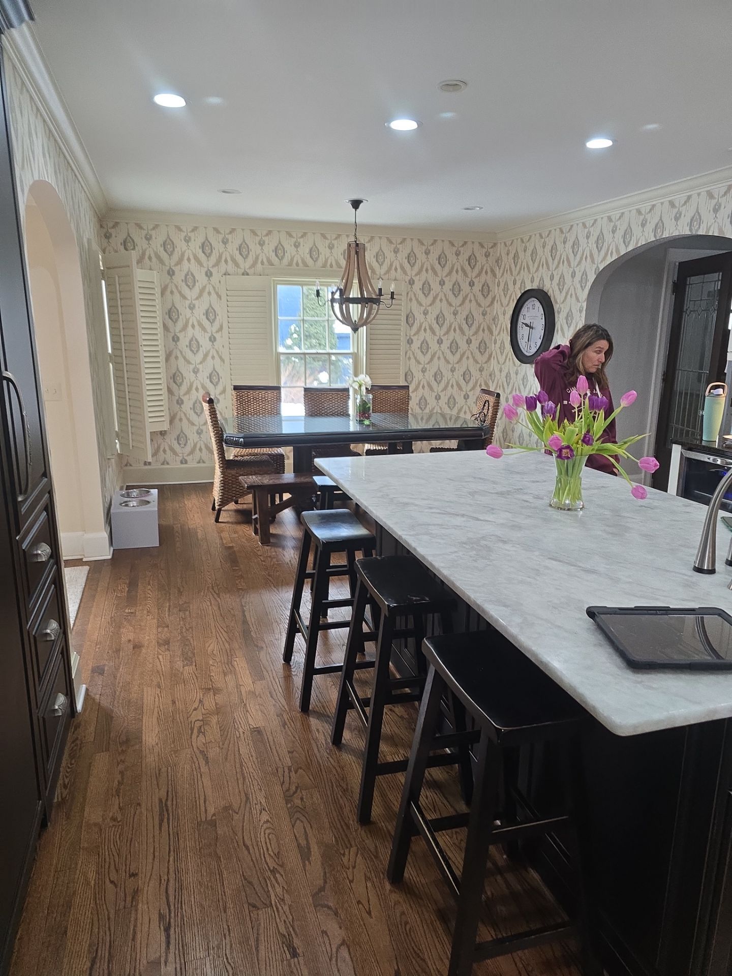 Custom Kitchen Cabinet Refinishing and Hardware Update in Grosse Pointe by Top Shelf Painter