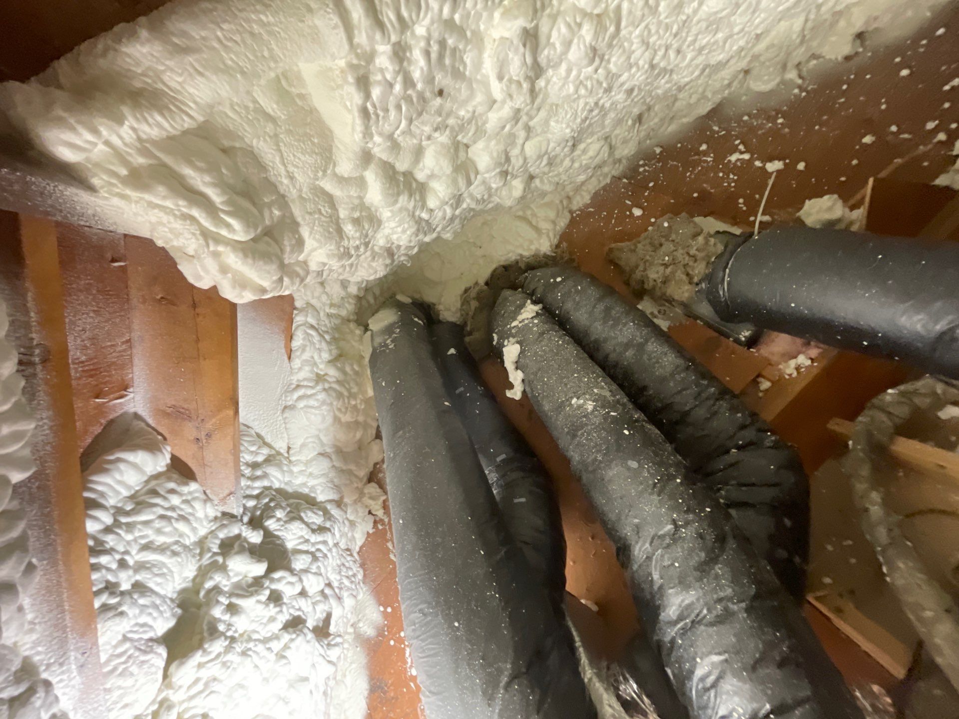 Attic Insulation using open cell spray foam by NYS Foam & Energy