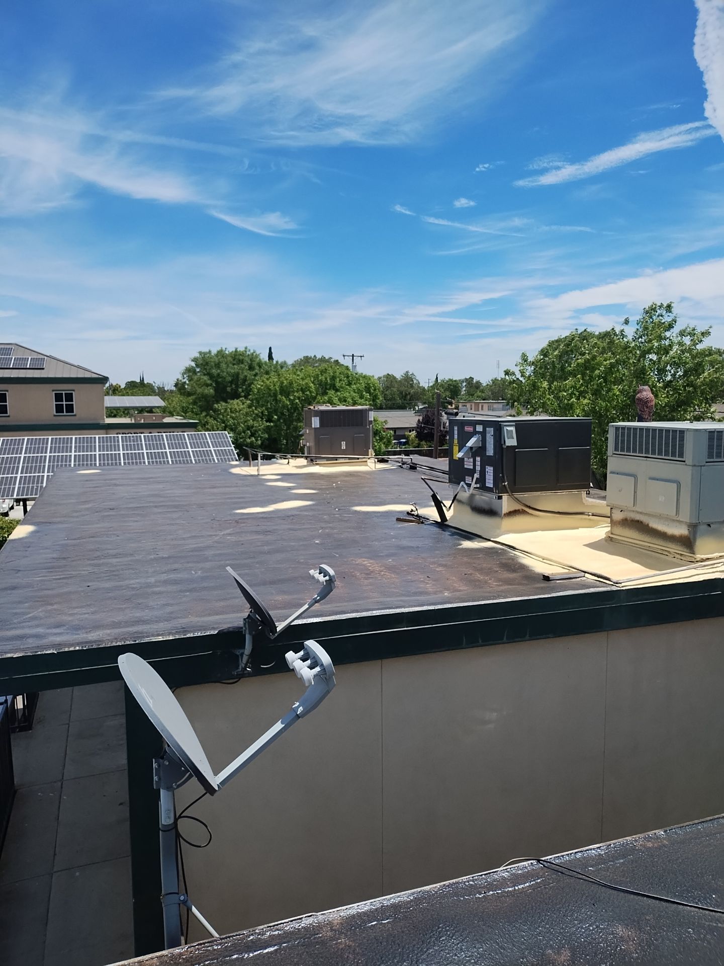 Foam Refurbish using General Coatings acrylic coatings and spray foam by Straight Edge Roofing Inc