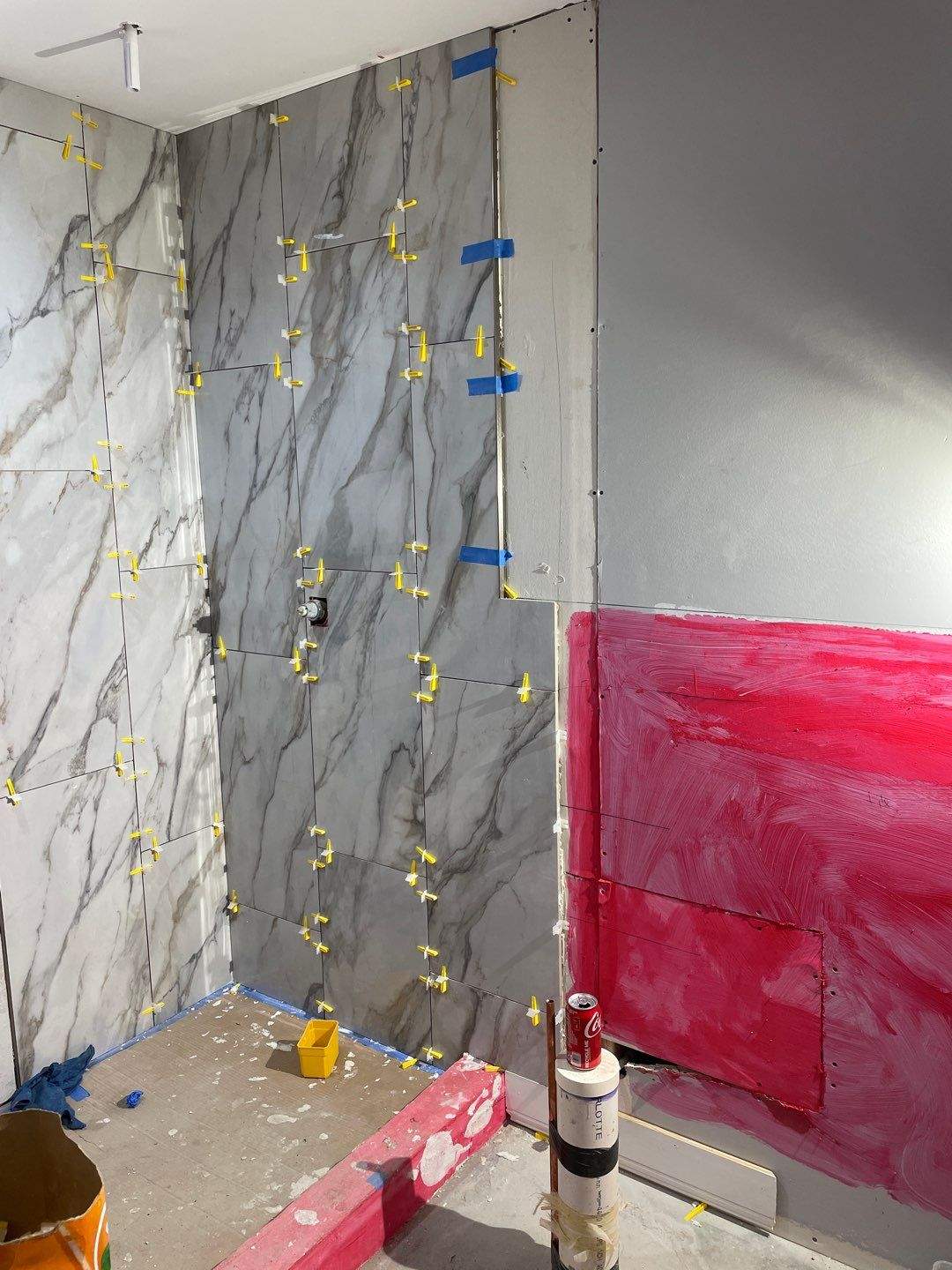 Stunning shower with Rain Glass by Footprints Bath and Tile of East Atlanta