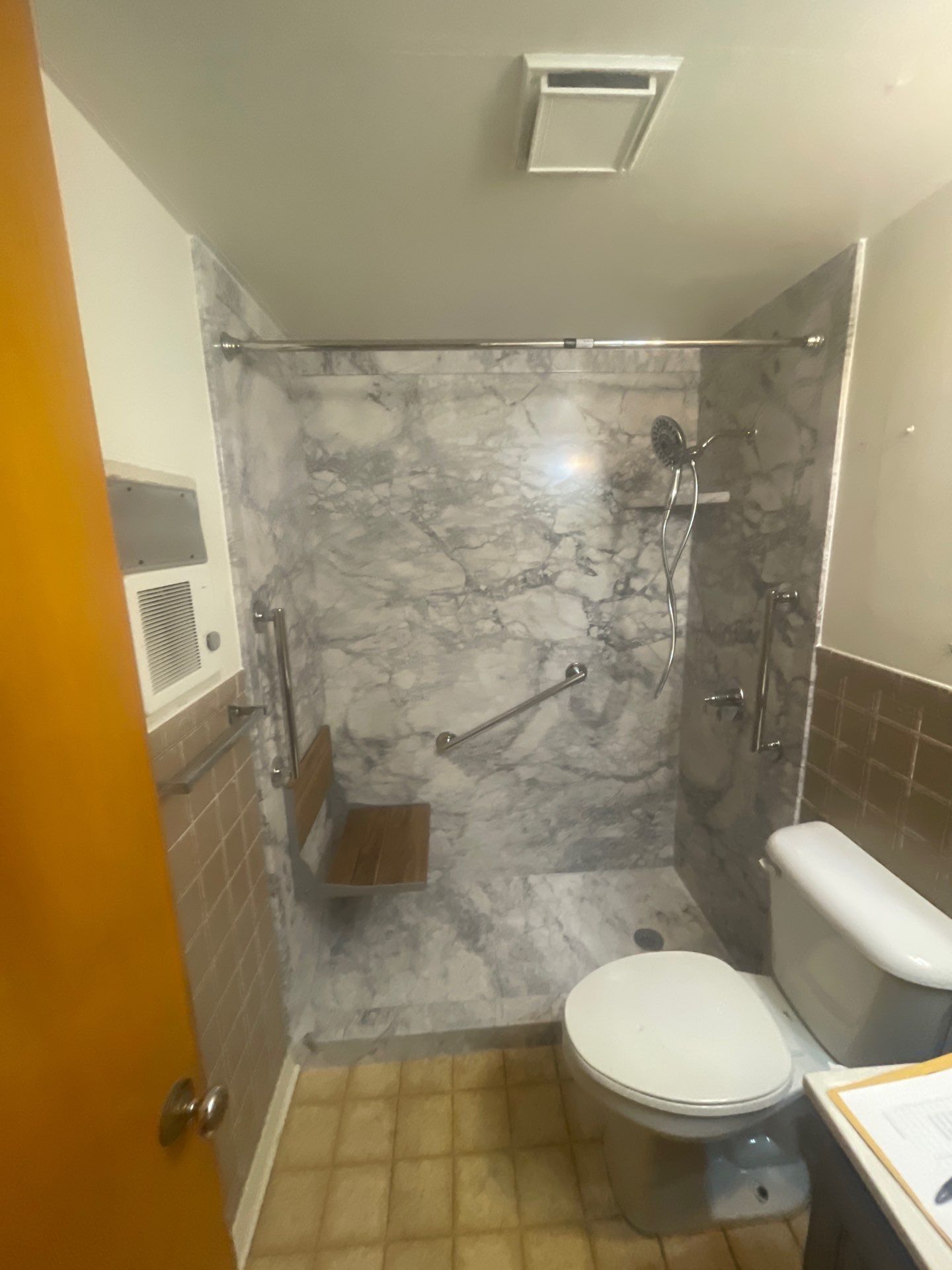 Tub to walk-in shower in LLano by Lane Lauritsen - The Hill Country, Texas