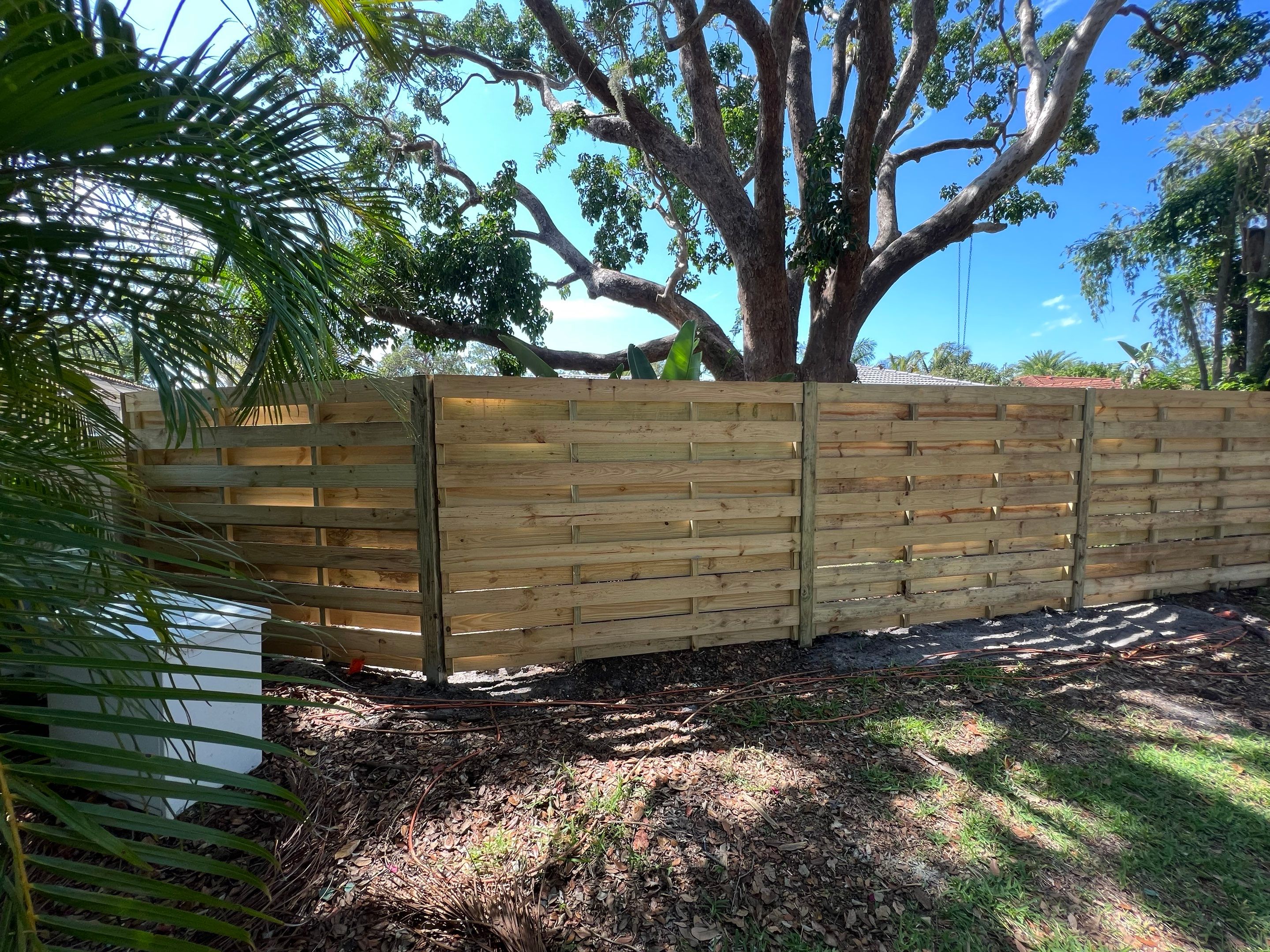 Wood Fence Installation using Wood Horizontal Shadowbox Fence by Asap fence and gates, LLC