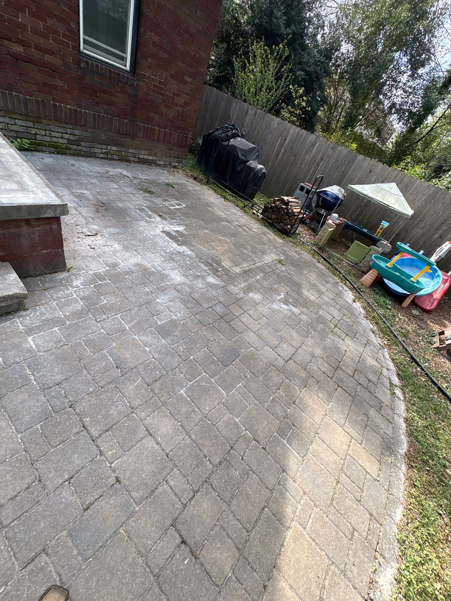 Patio pressure washing and residential driveway surface cleaning