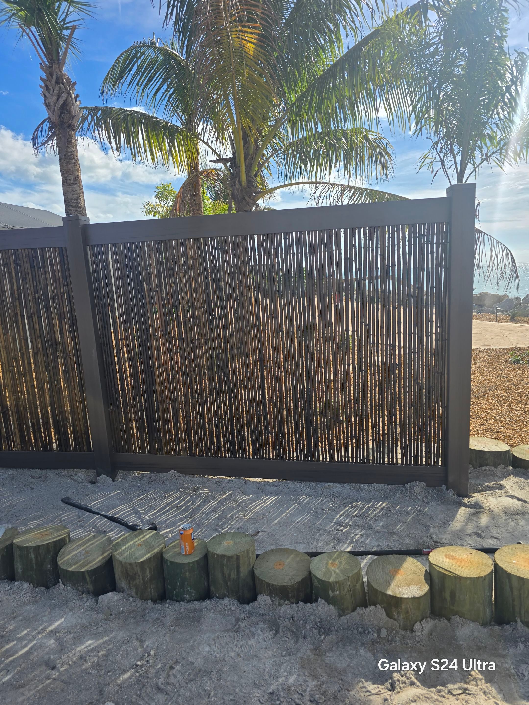 Custom Bamboo Vinyl Fence in Manasota Key by True Fence LLC