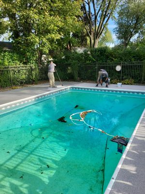 Blue Granite Pool Patio Concrete Coating in Lincoln Park