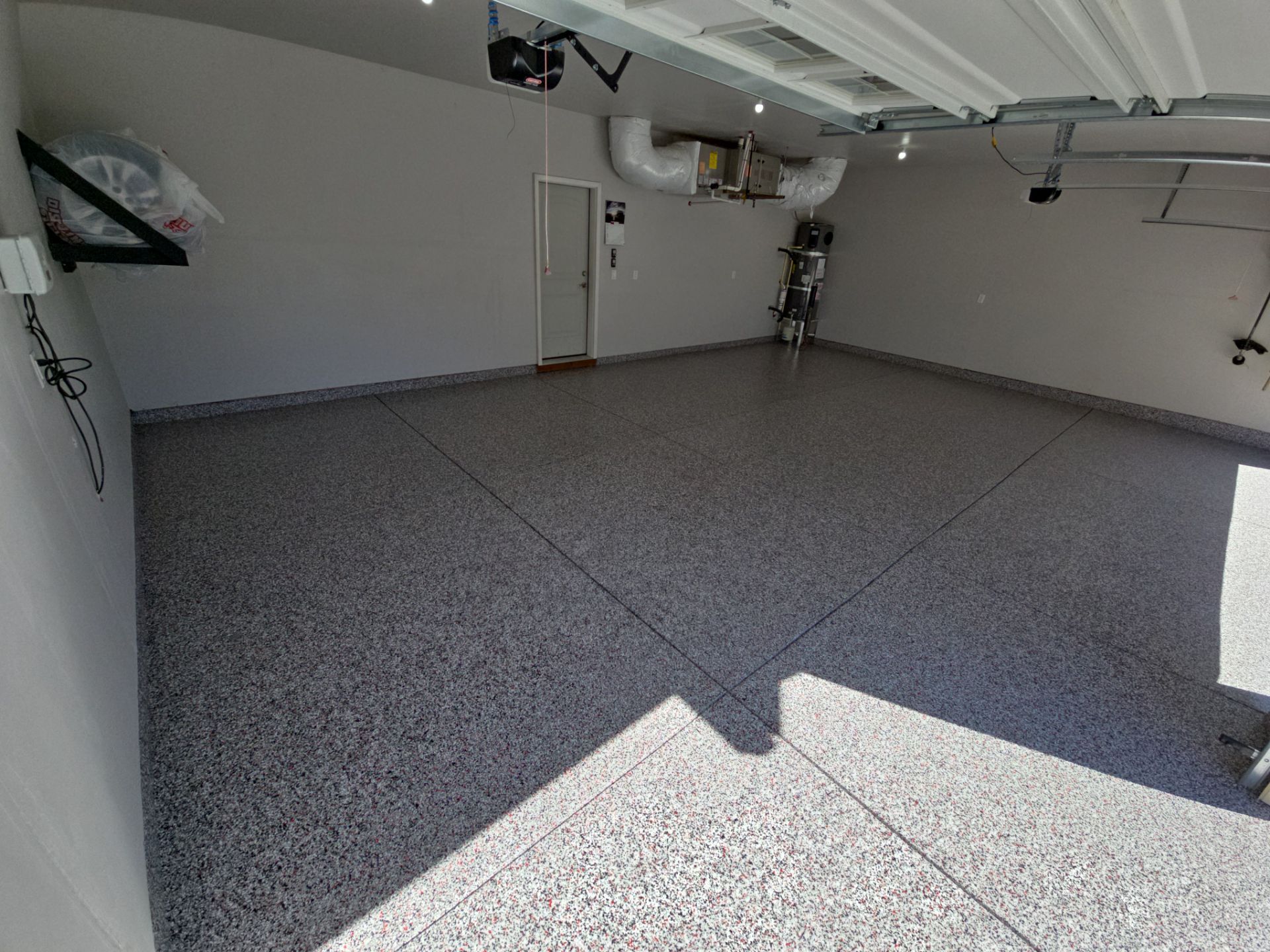 Garage Transformation using Domino w/ 5% Cherry Bomb Red  by Croc Coatings, LLC