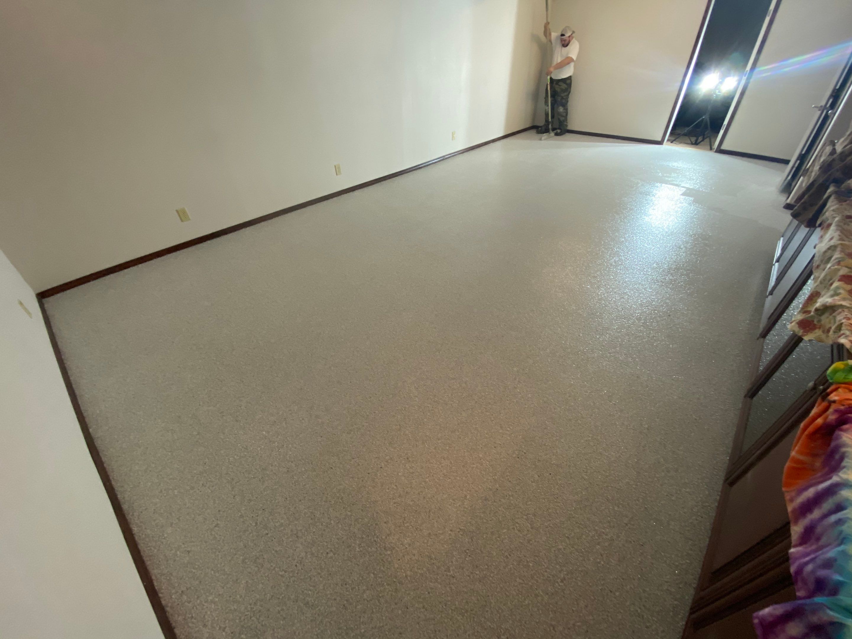 Basement Transformation using Ash Colorway by Croc Coatings, LLC