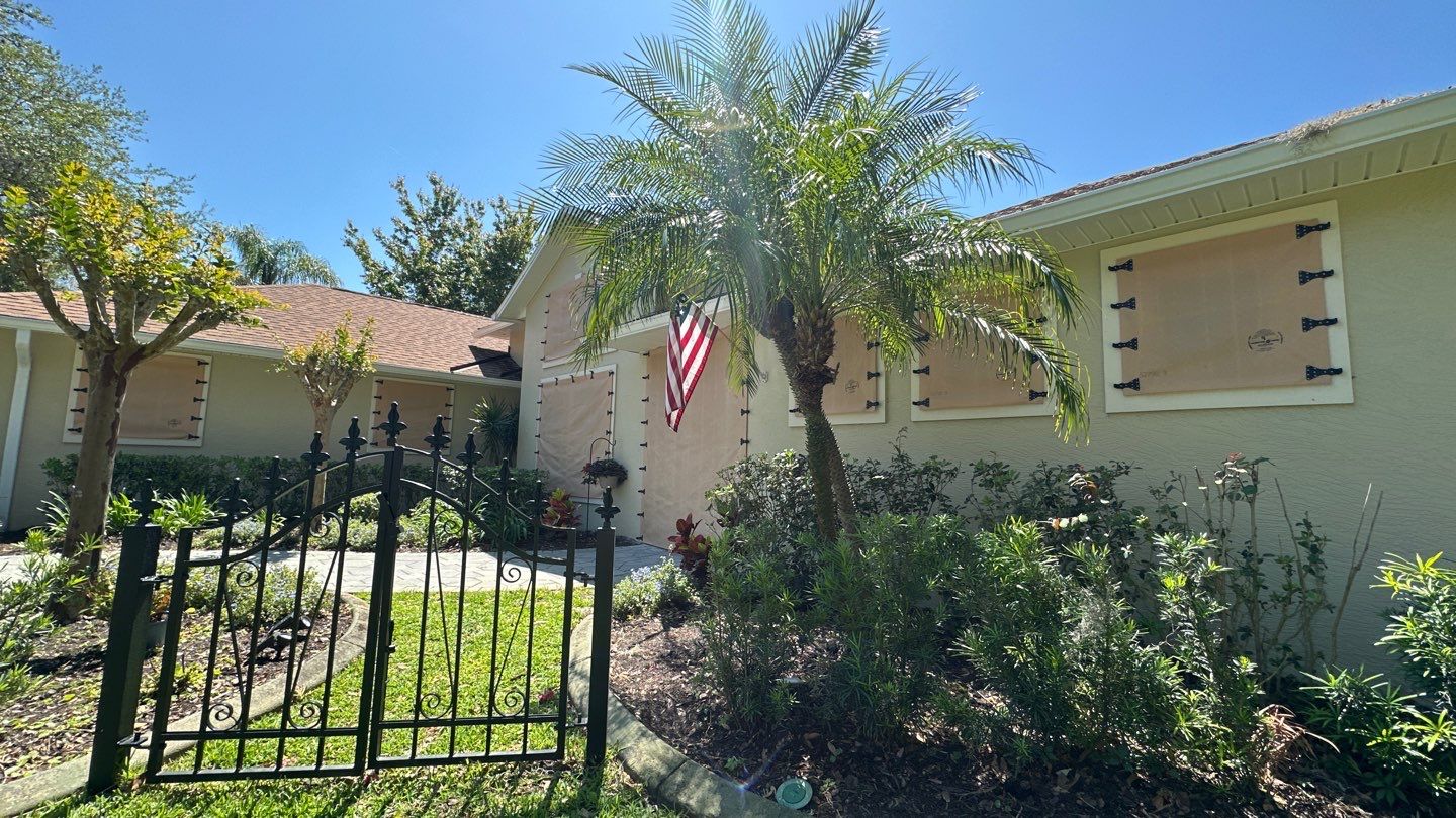 Hurricane Fabric in Tan by Smart Guard Shutters