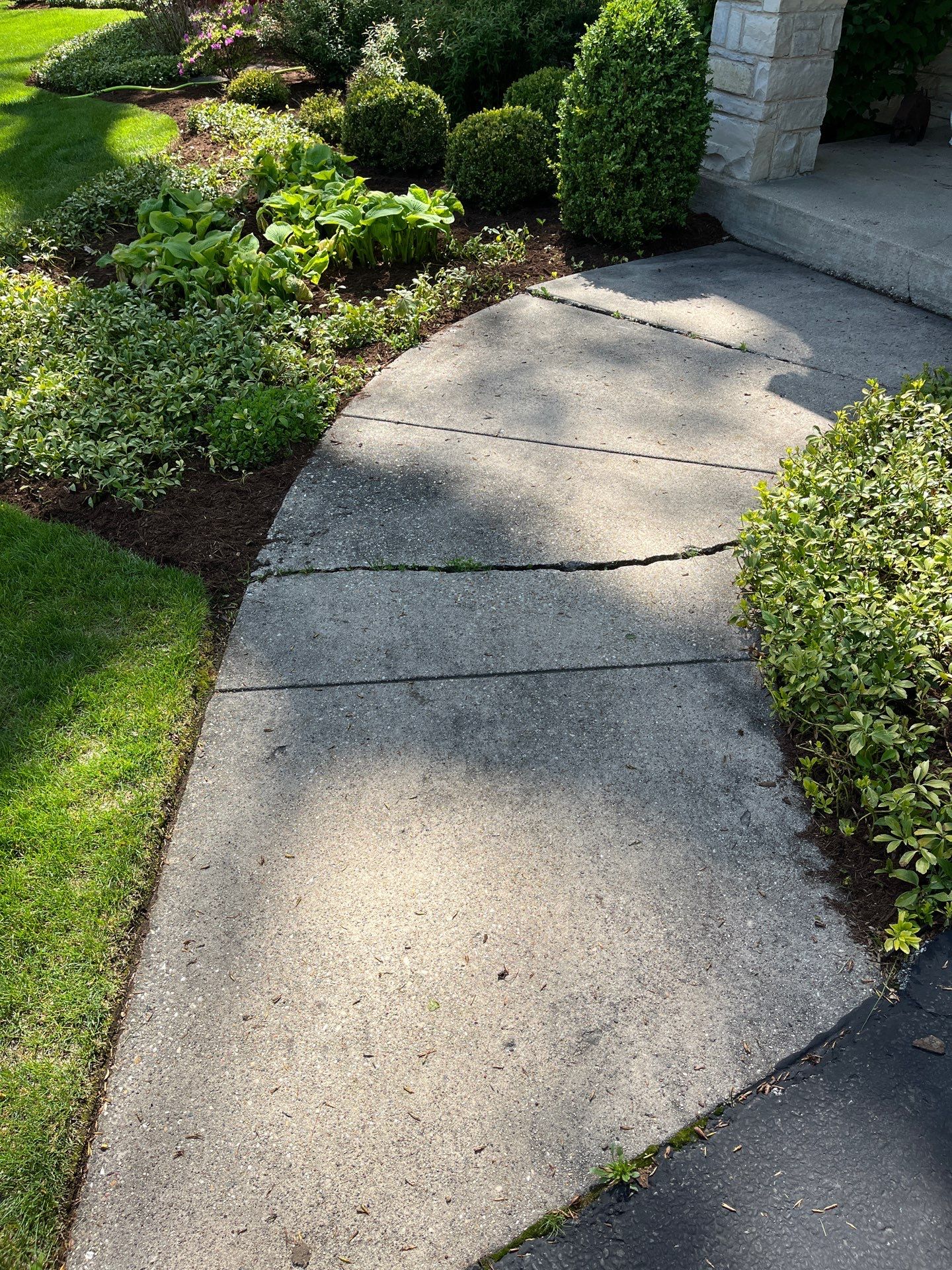 natural stone using Algaecide, soft wash soap by Northern Power Washing LLC.