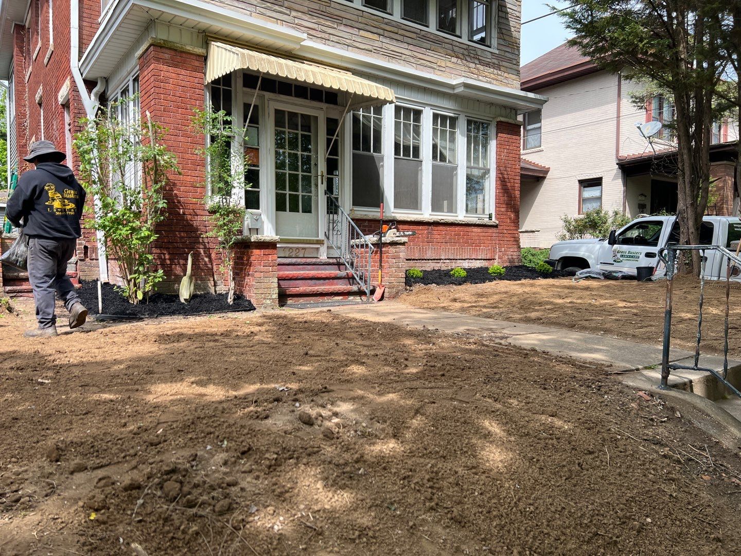 Sod Installation using Fescue Sod by GrassBusters, Inc.
