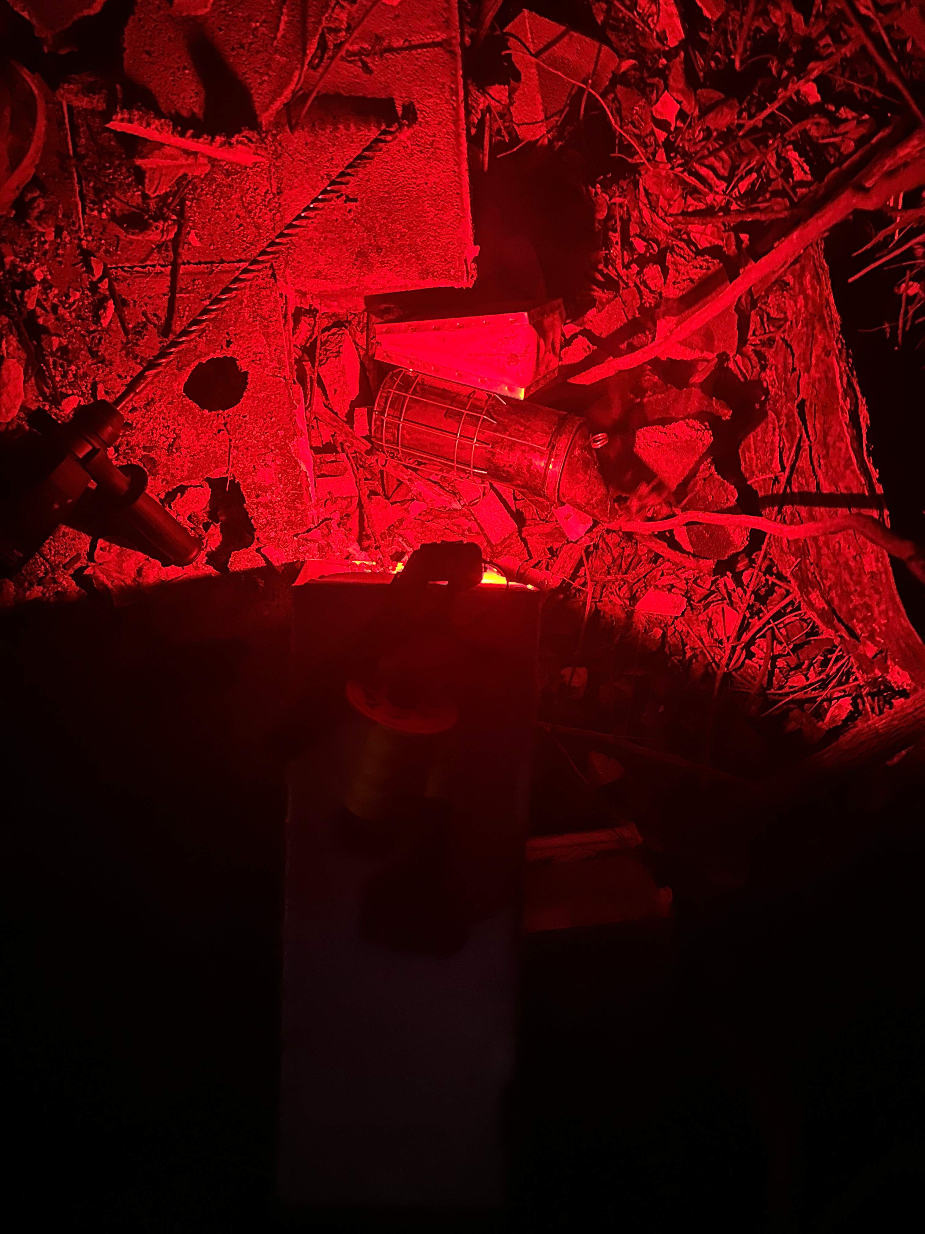 Demoed Cinderblock Wall by Rockwall Honey Bee Company