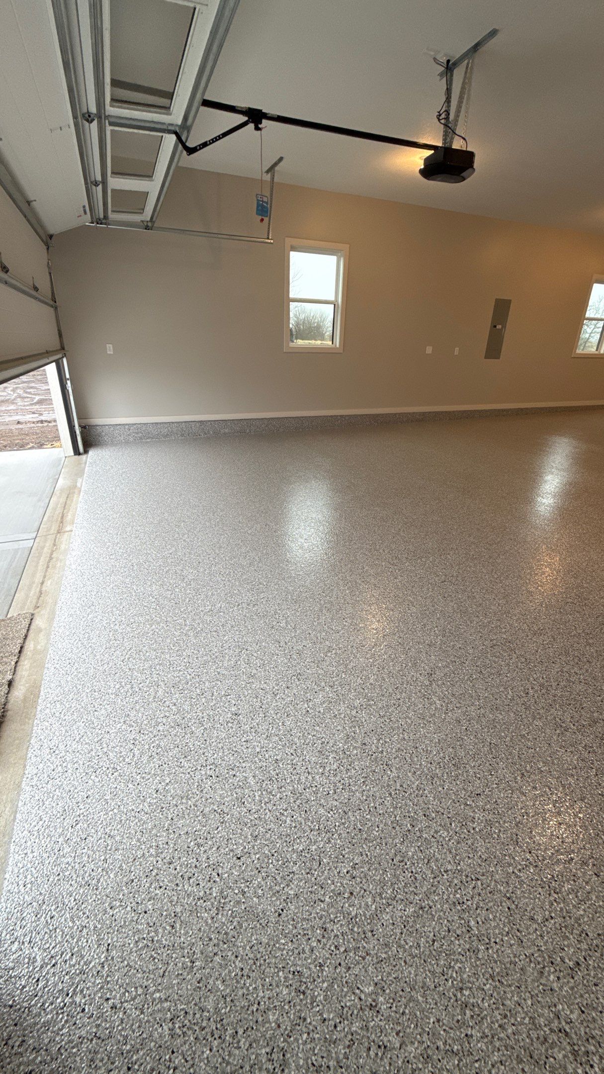 This Beautiful Coyote Flake Floor Just in Time For Spring  by Banner Garage