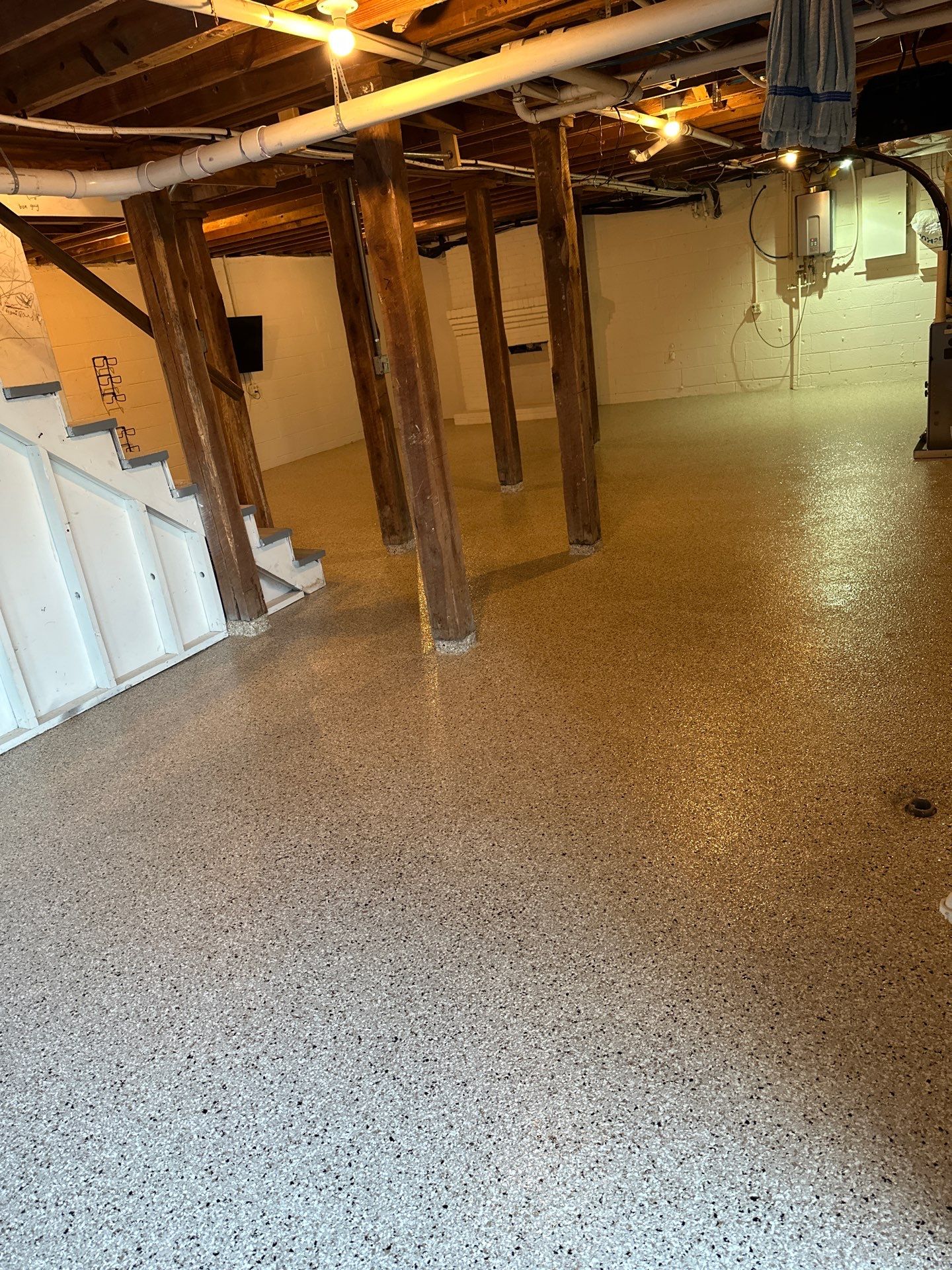 Basement Floor Coating using Shoreline by My Garage Floor Guys