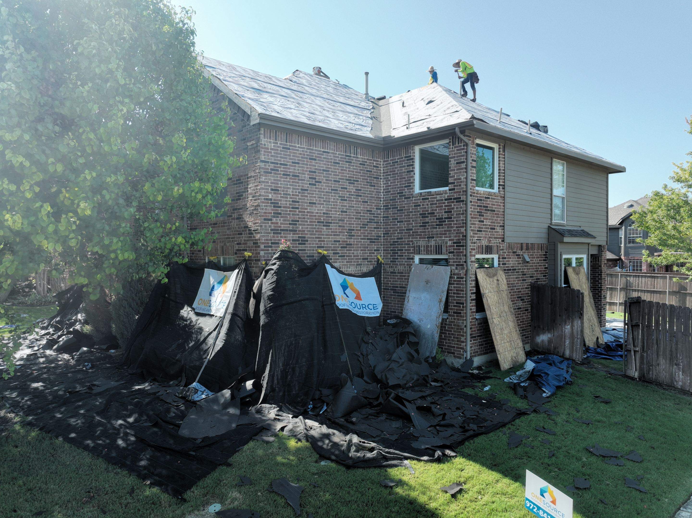 Residential Roofing Installation using CertainTeed Landmark MaxDef Weathered Wood by OneSource Roofing and Restoration