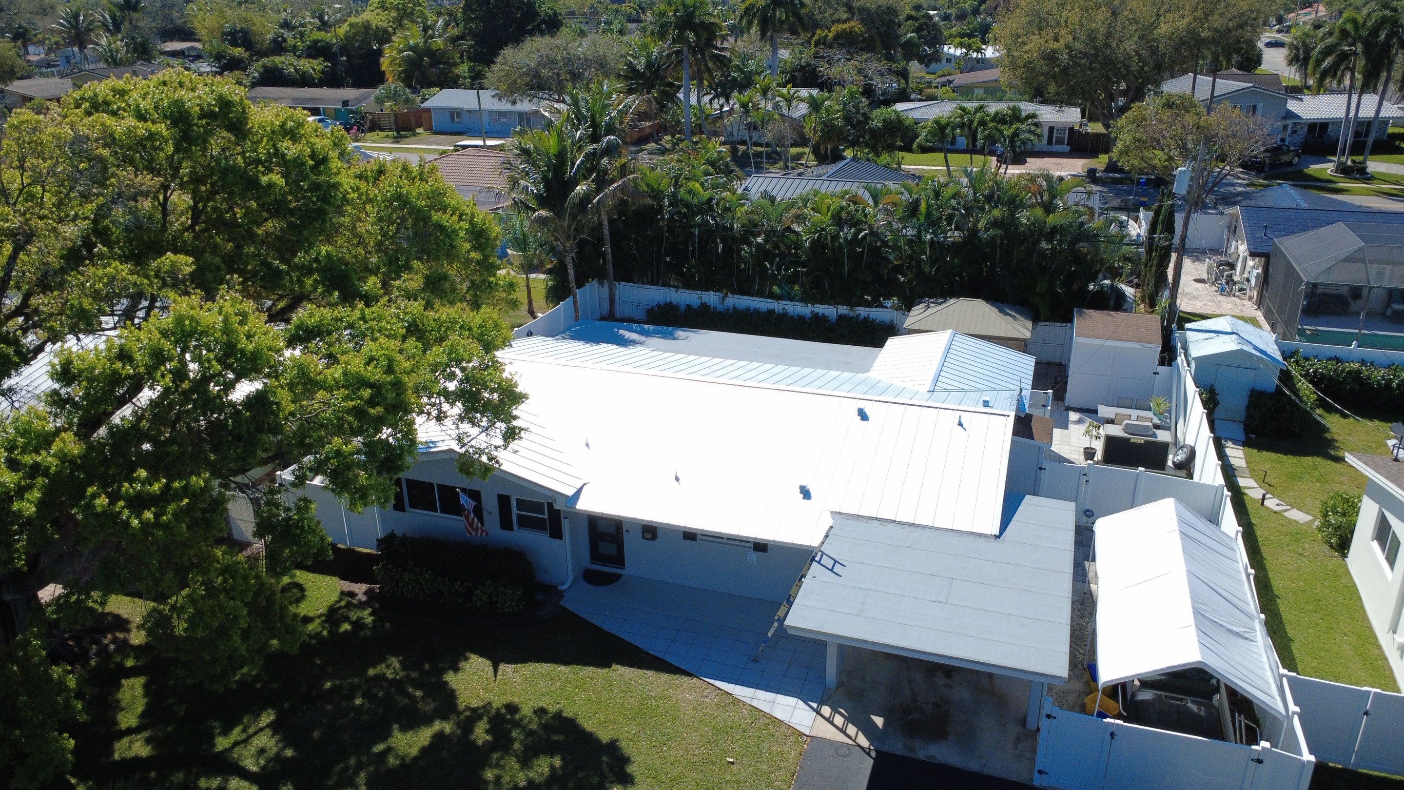 Residential Roofing Installation using 1" Nail strip metal roof by BLUES BROTHERS ROOFING