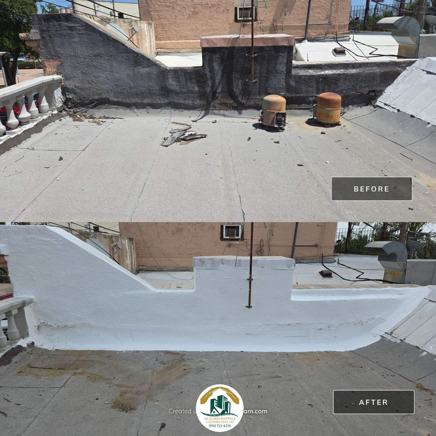 Residential Roofing Repair using Silicon Roof Coating by JM Flores Roofing & Construction, Inc