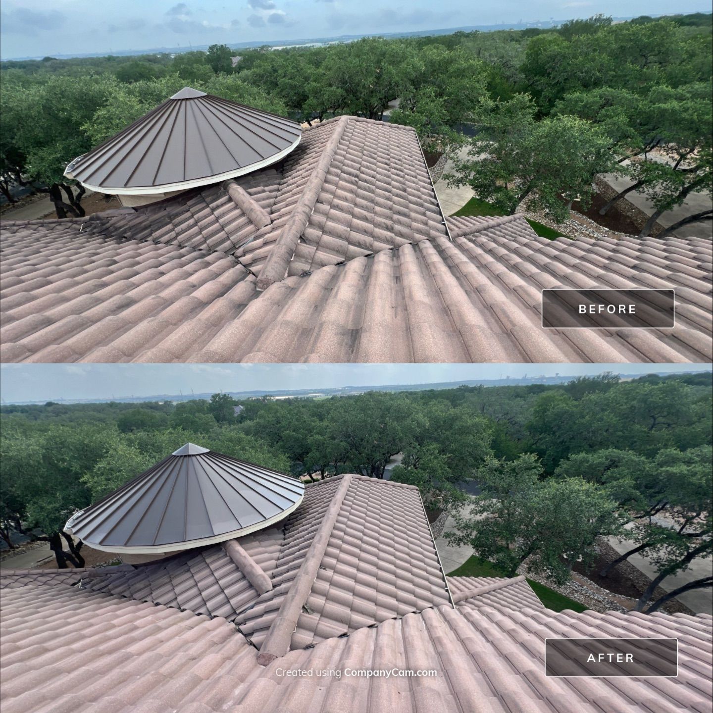 Tile Roof Washing Project in Garden Ridge by Bright Choice