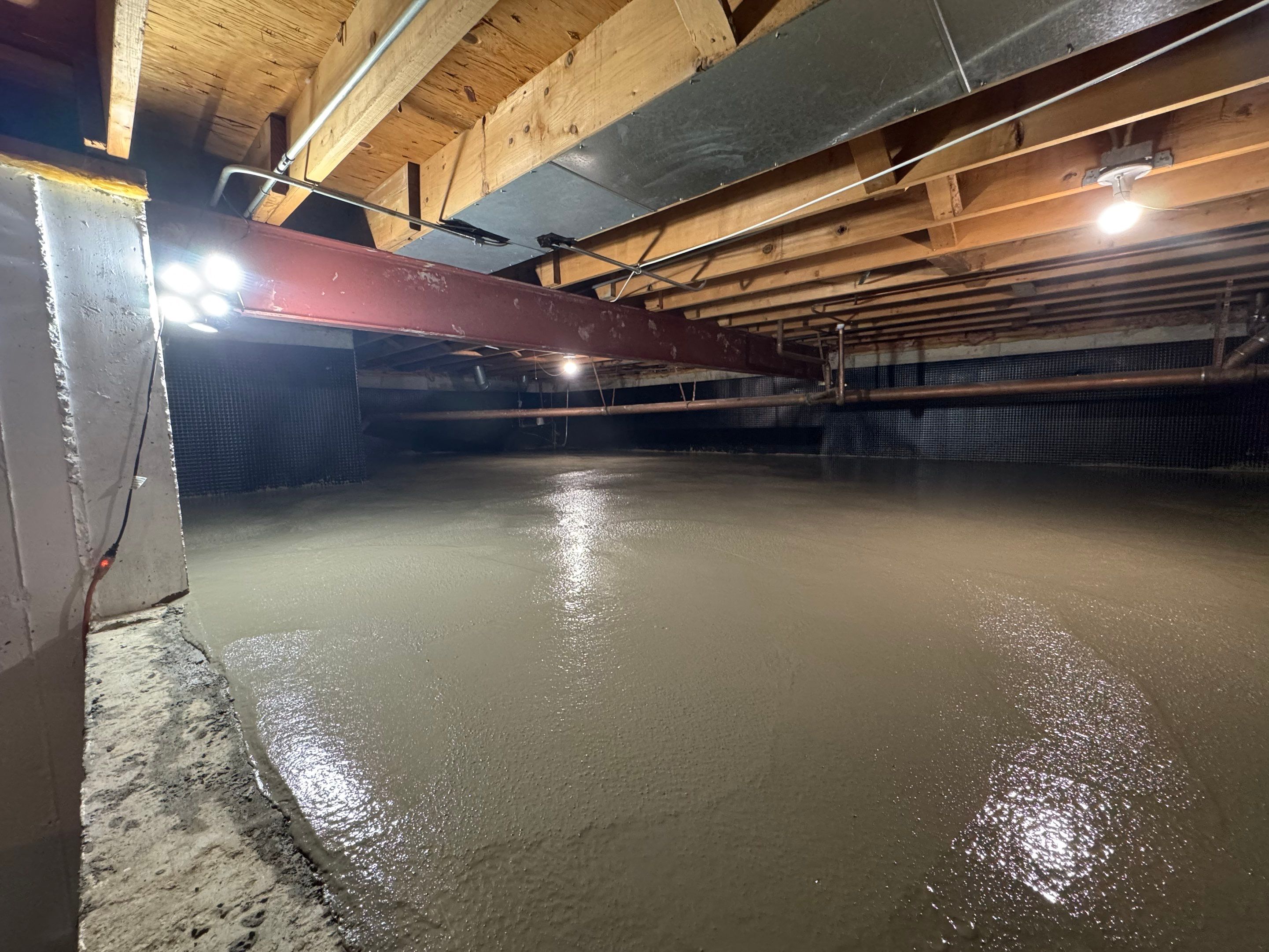 Concrete in Crawlspace by Area Wide Waterproofing