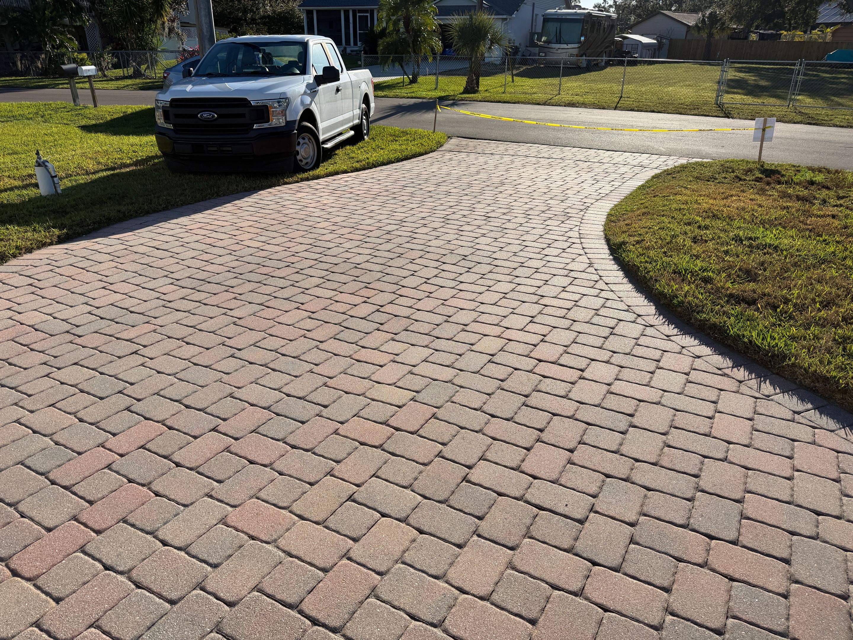 Multi-Toned Paver Driveway Cleaning and Sealing in Ruskin Florida by Supreme Paver Experts