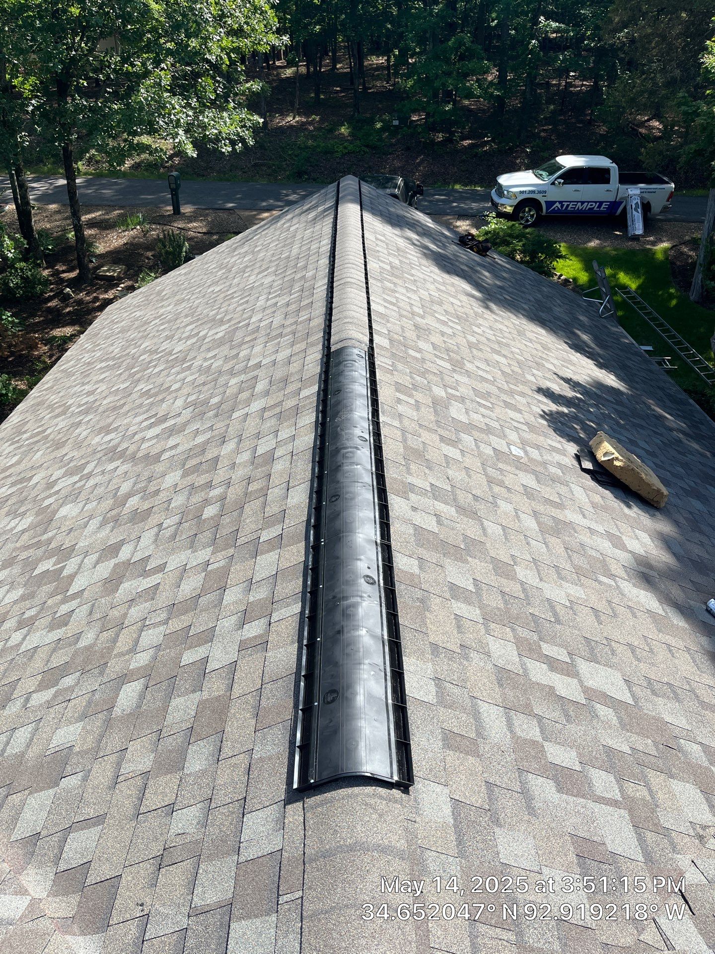 Architectural Shingle Roof Replacement and Skylight Installation in Hot Springs Village by Temple Roofing and Exteriors